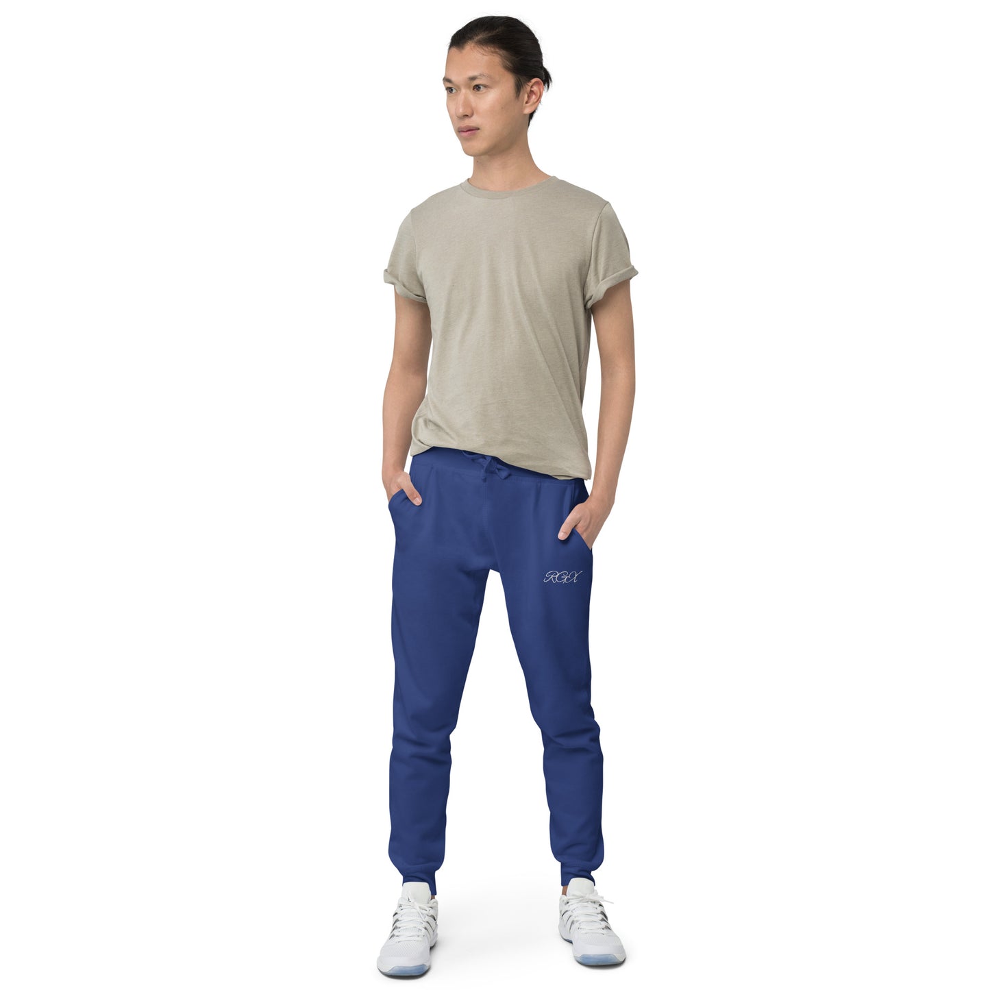 White fleece sweatpants