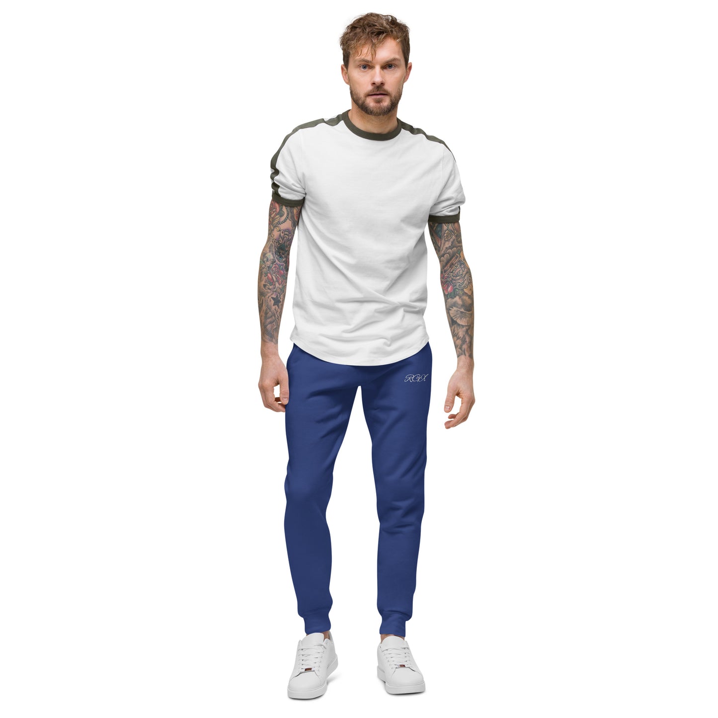 White fleece sweatpants
