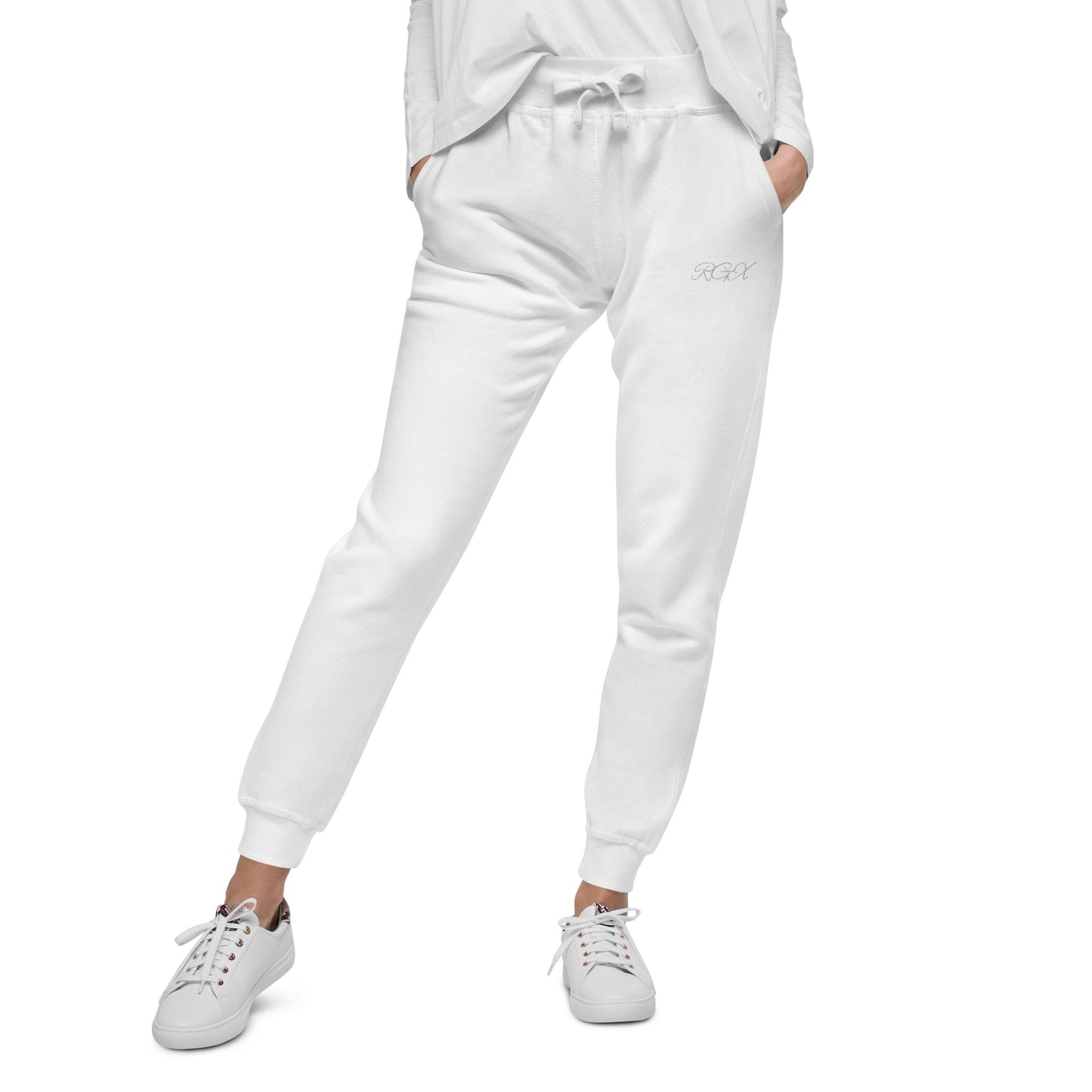 White fleece sweatpants