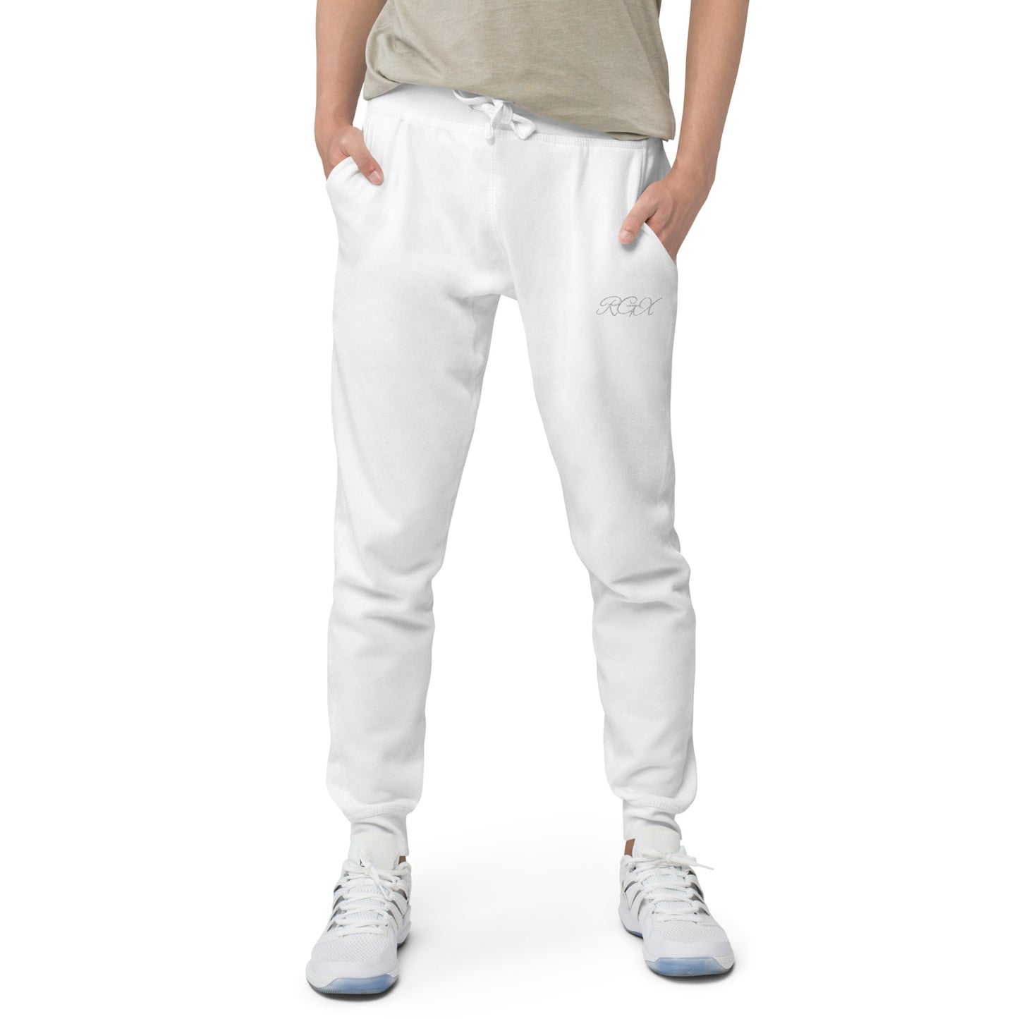 White fleece sweatpants