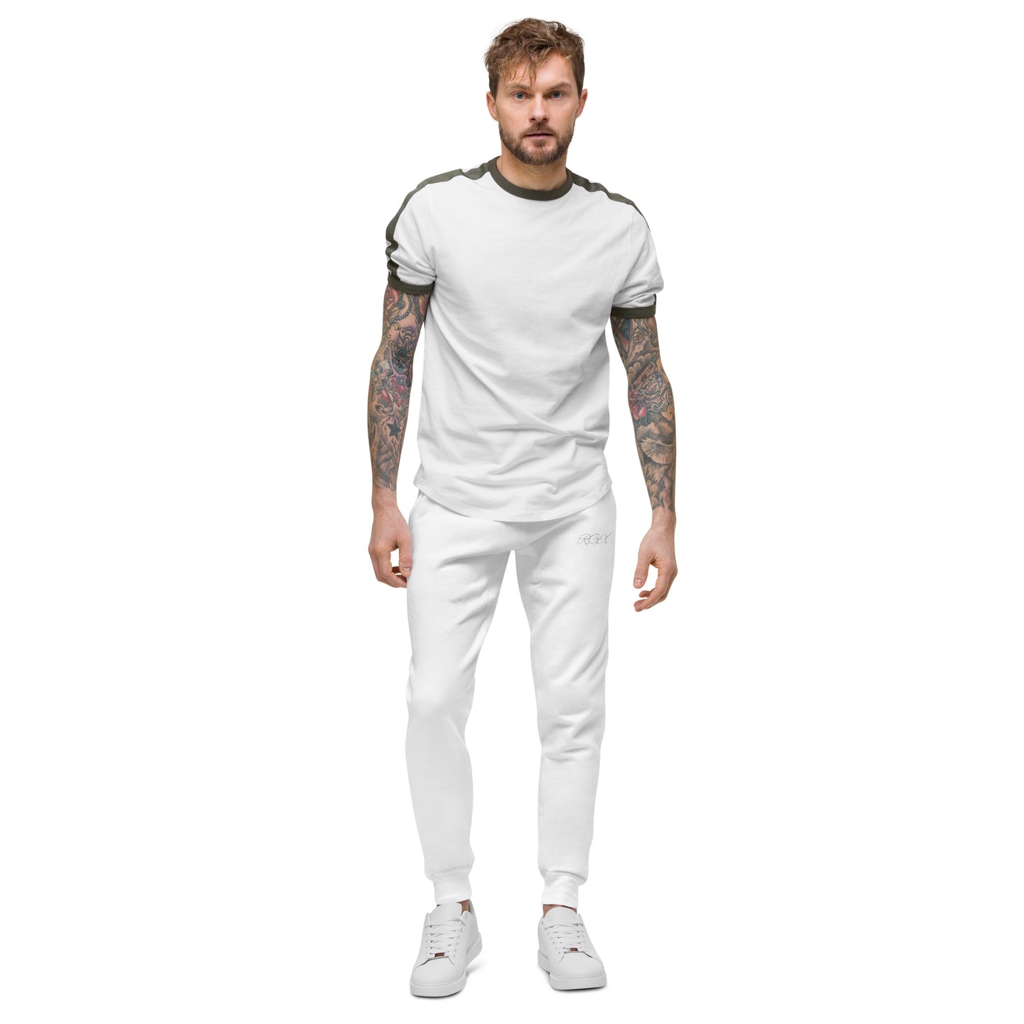 White fleece sweatpants
