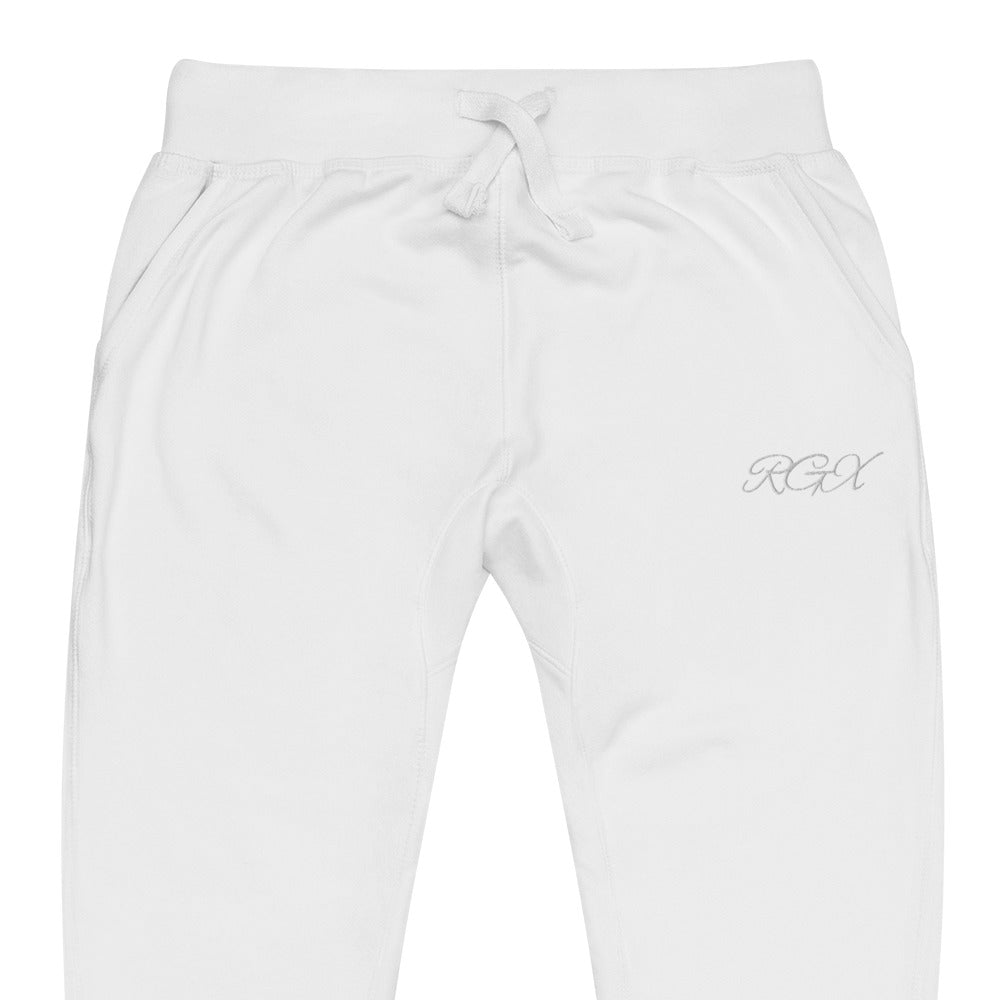 White fleece sweatpants