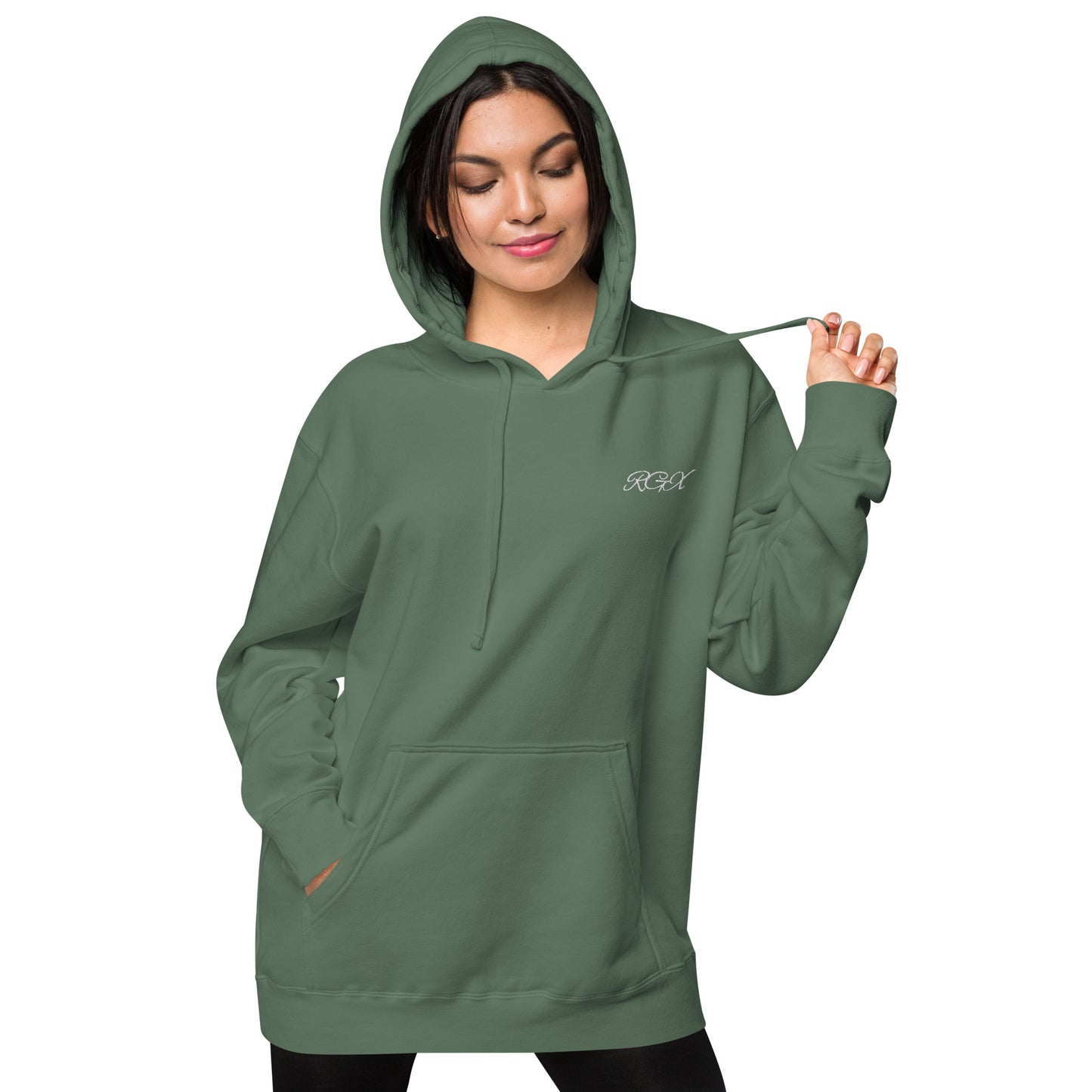 White logo pigment-dyed hoodie