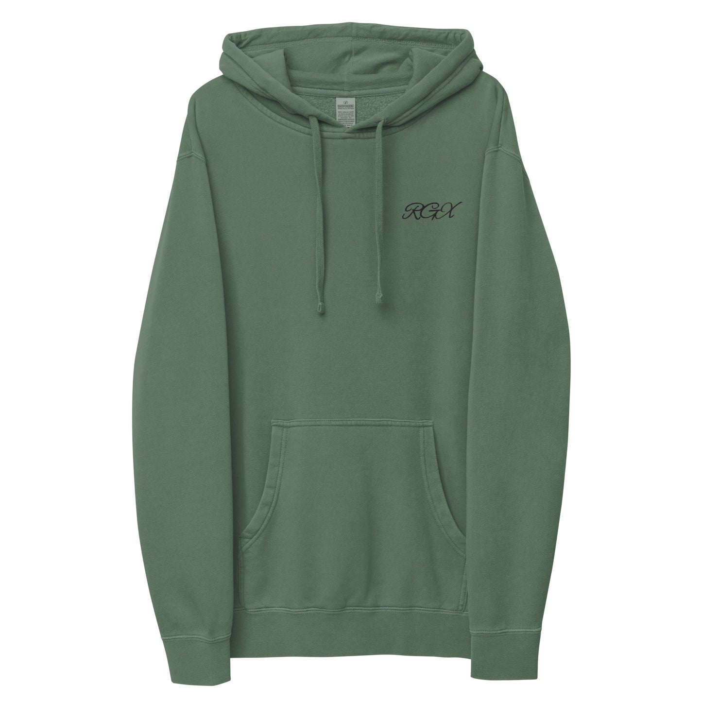Black logo pigment-dyed hoodie