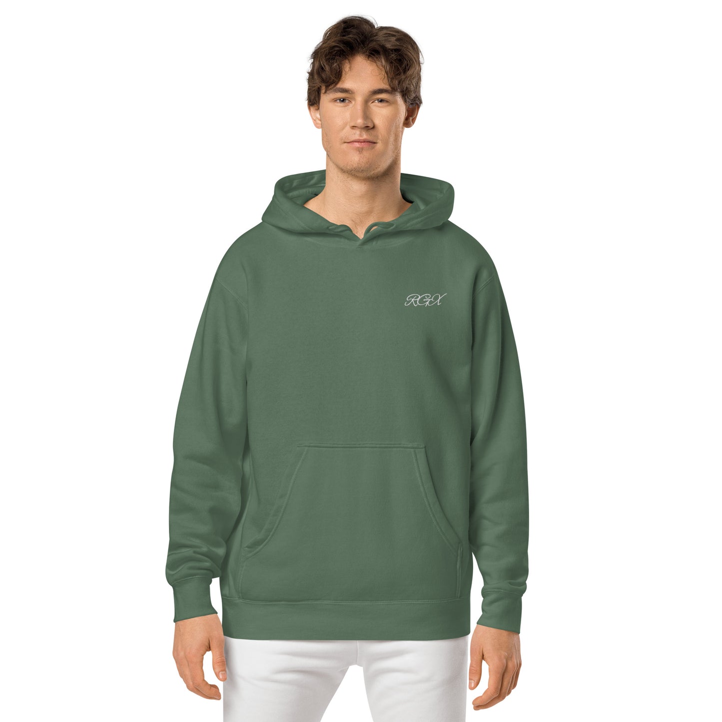 White logo pigment-dyed hoodie