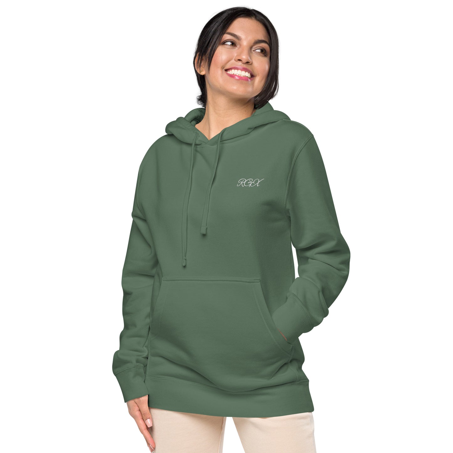 White logo pigment-dyed hoodie