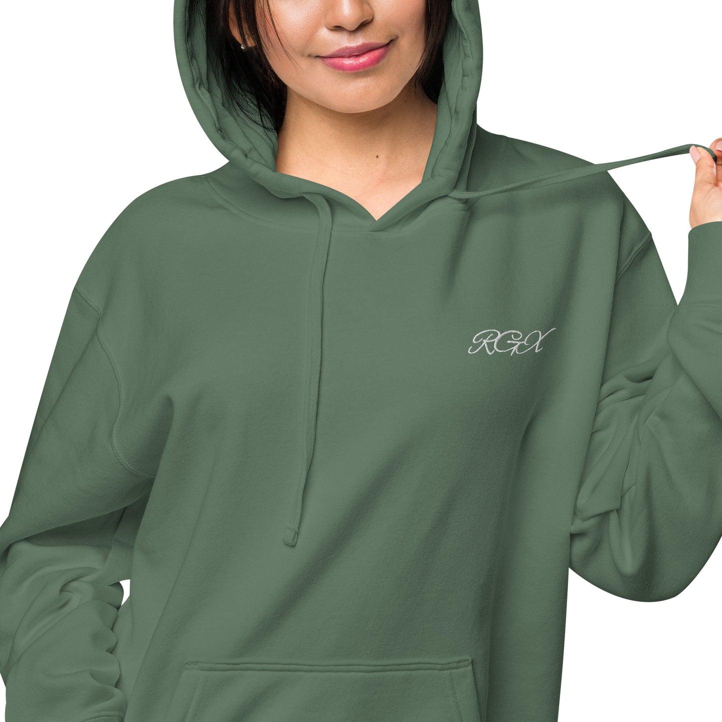White logo pigment-dyed hoodie