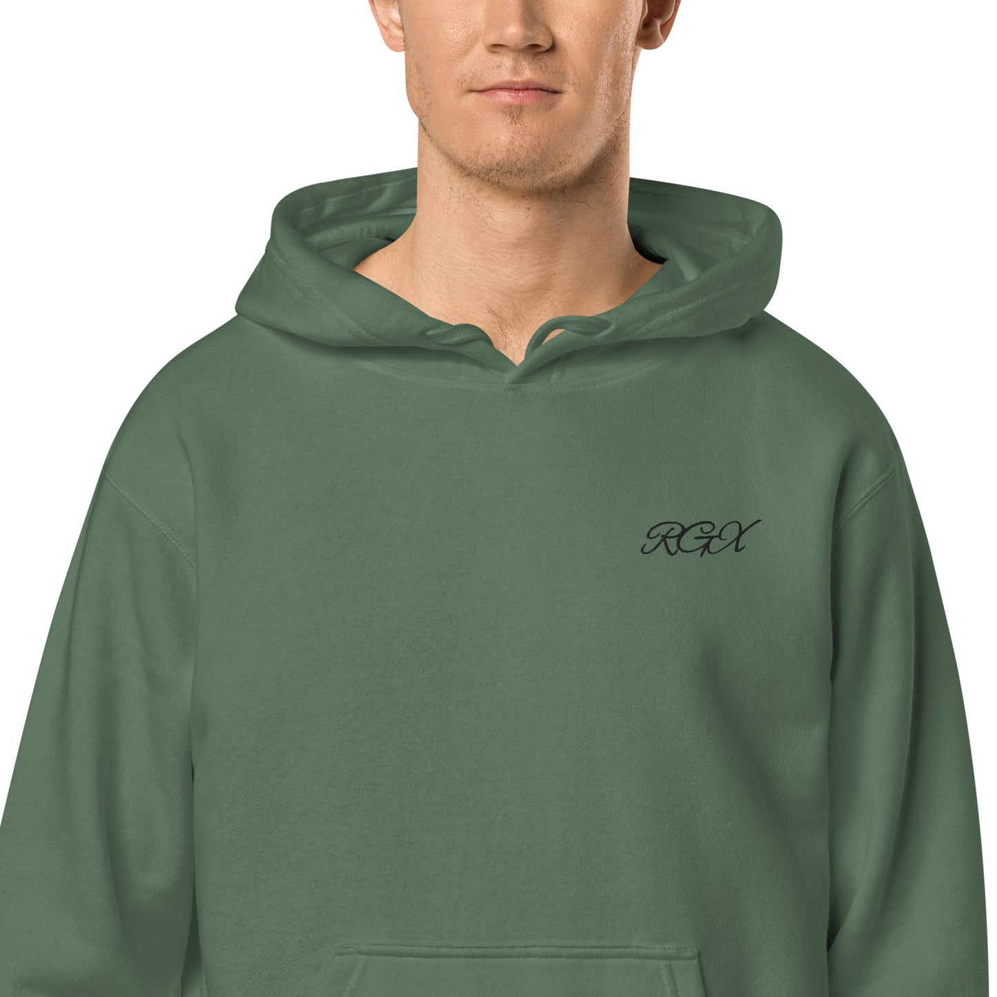 Black logo pigment-dyed hoodie