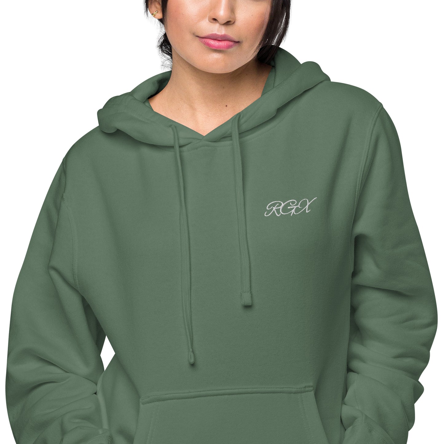White logo pigment-dyed hoodie