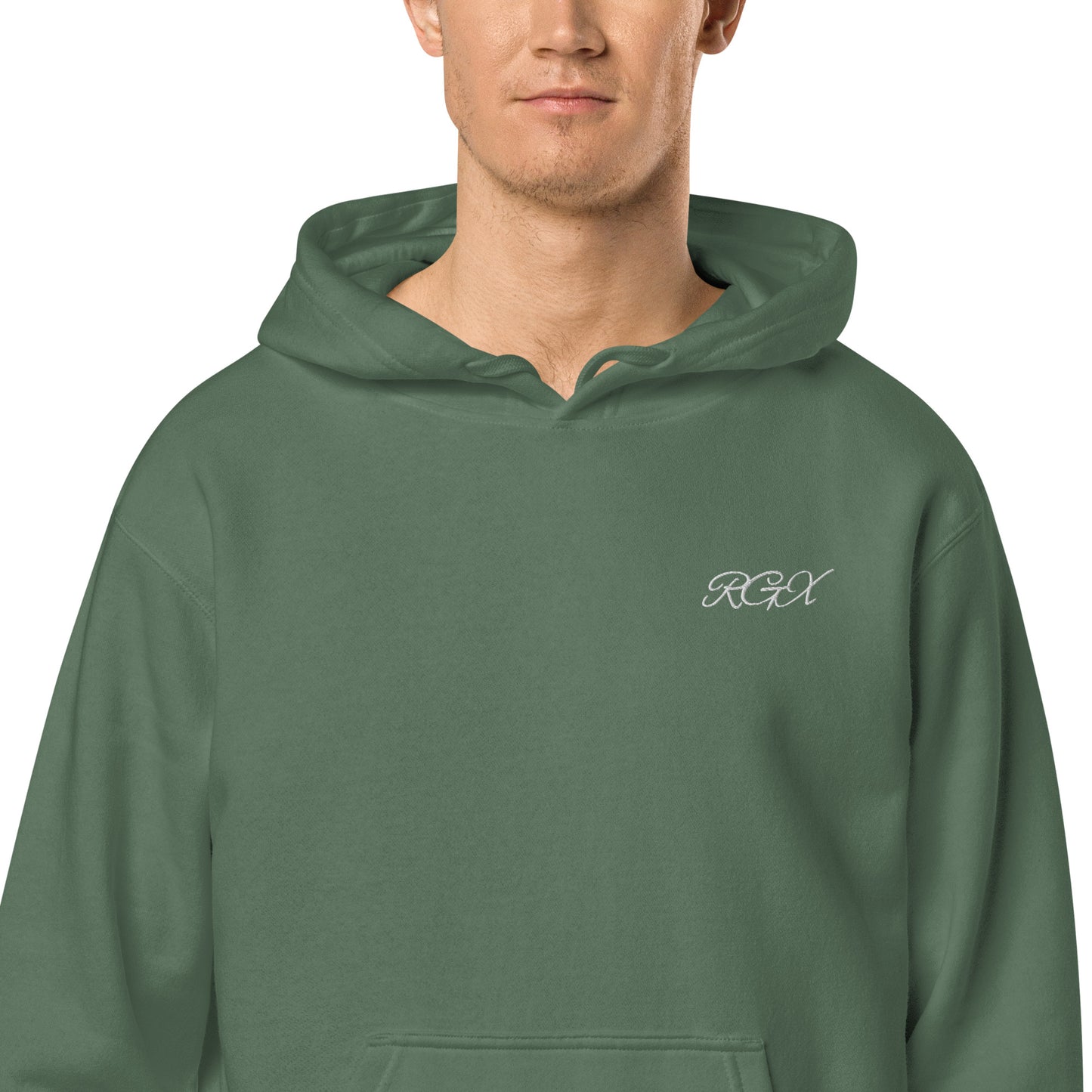 White logo pigment-dyed hoodie