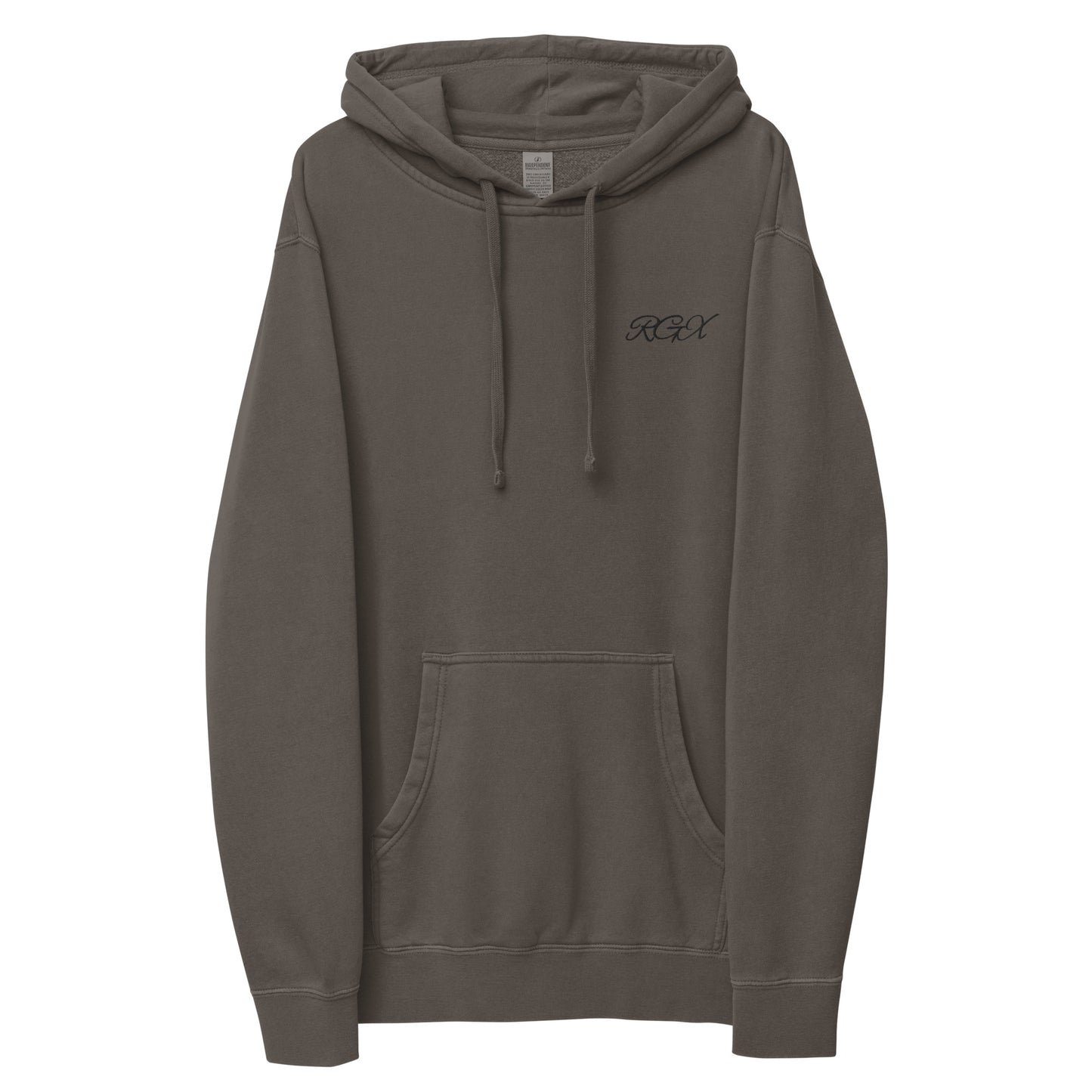 Black logo pigment-dyed hoodie