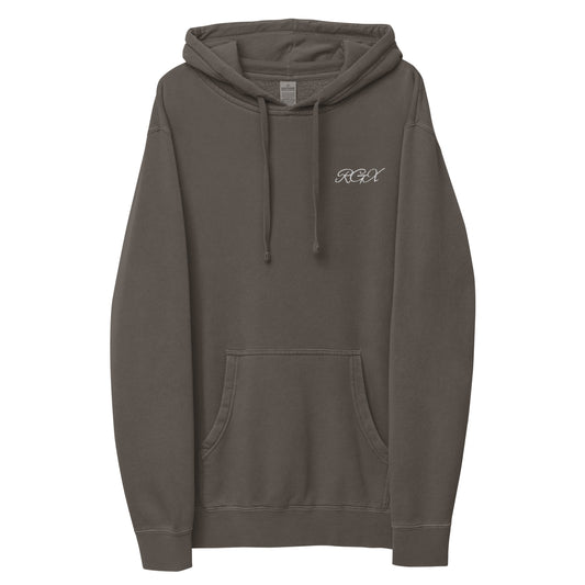 White logo pigment-dyed hoodie