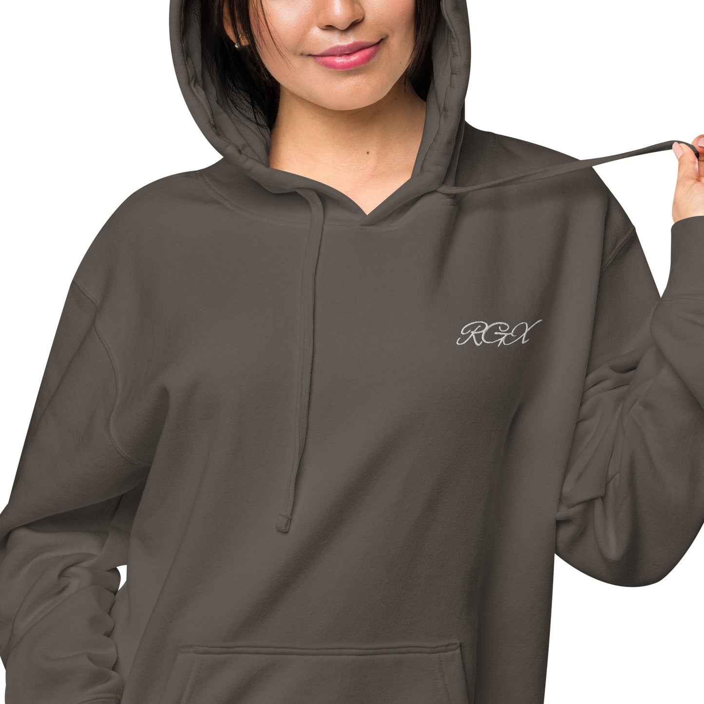 White logo pigment-dyed hoodie