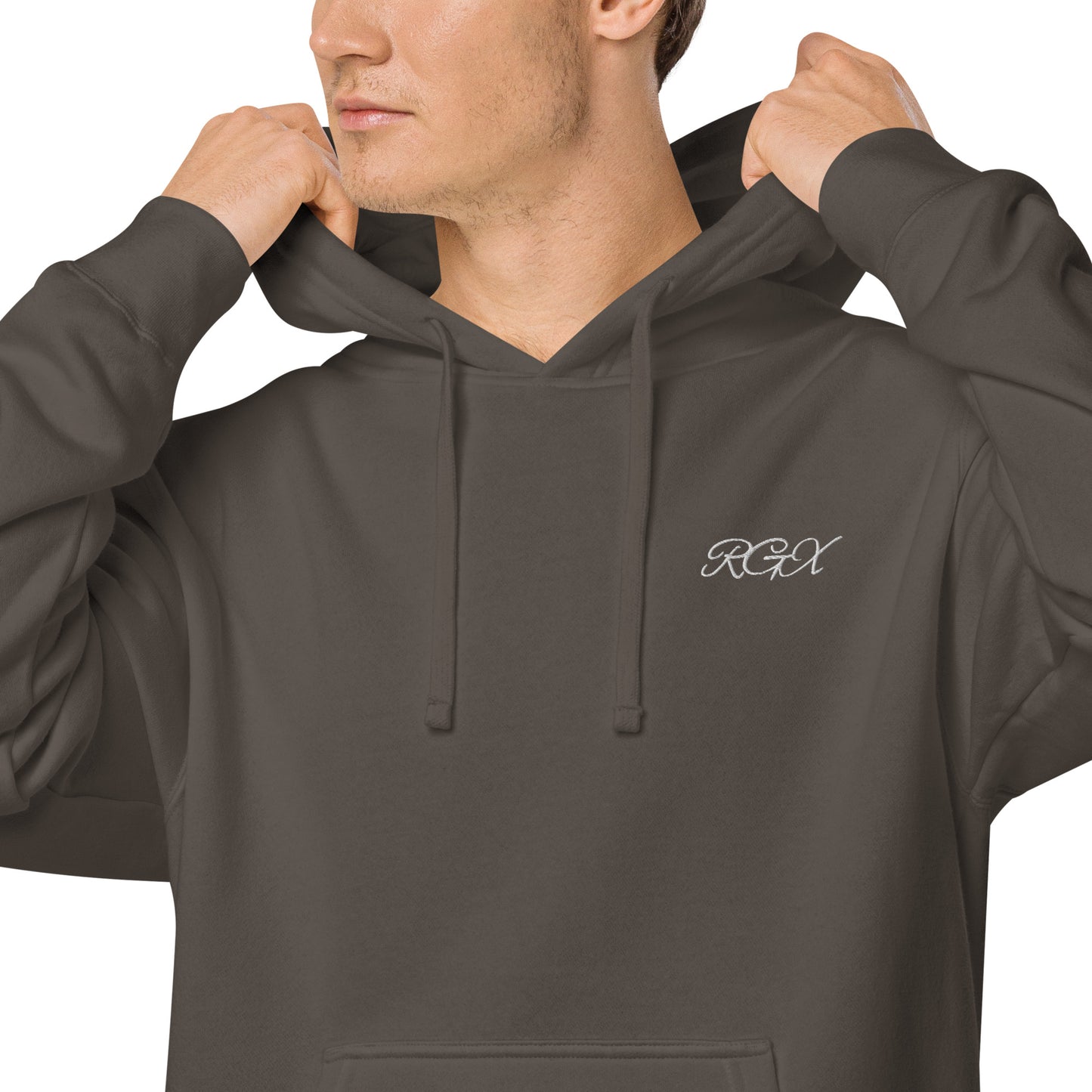 White logo pigment-dyed hoodie