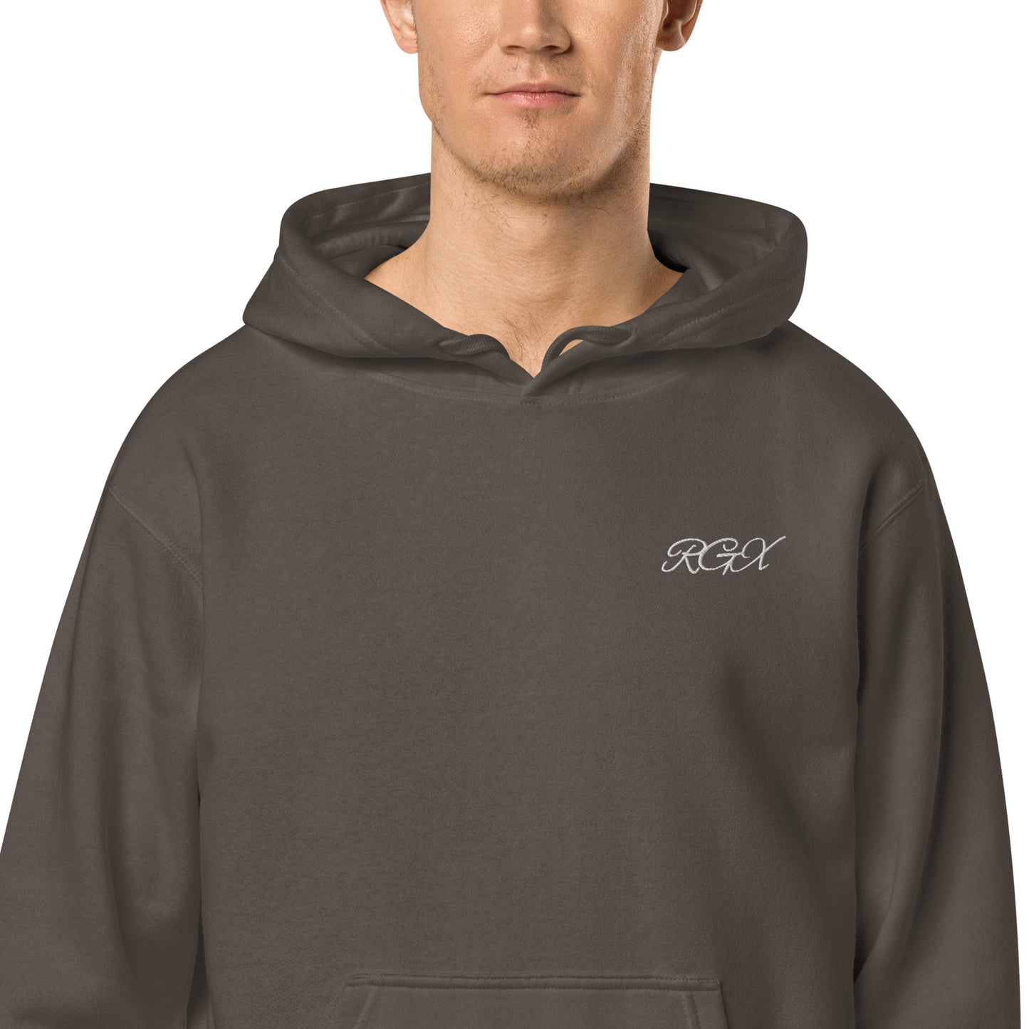 White logo pigment-dyed hoodie