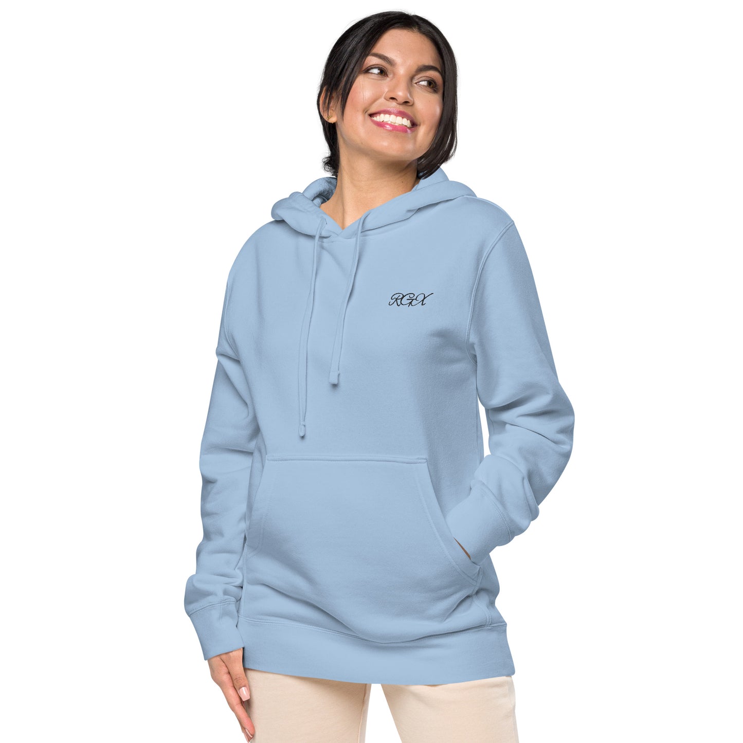 Black logo pigment-dyed hoodie