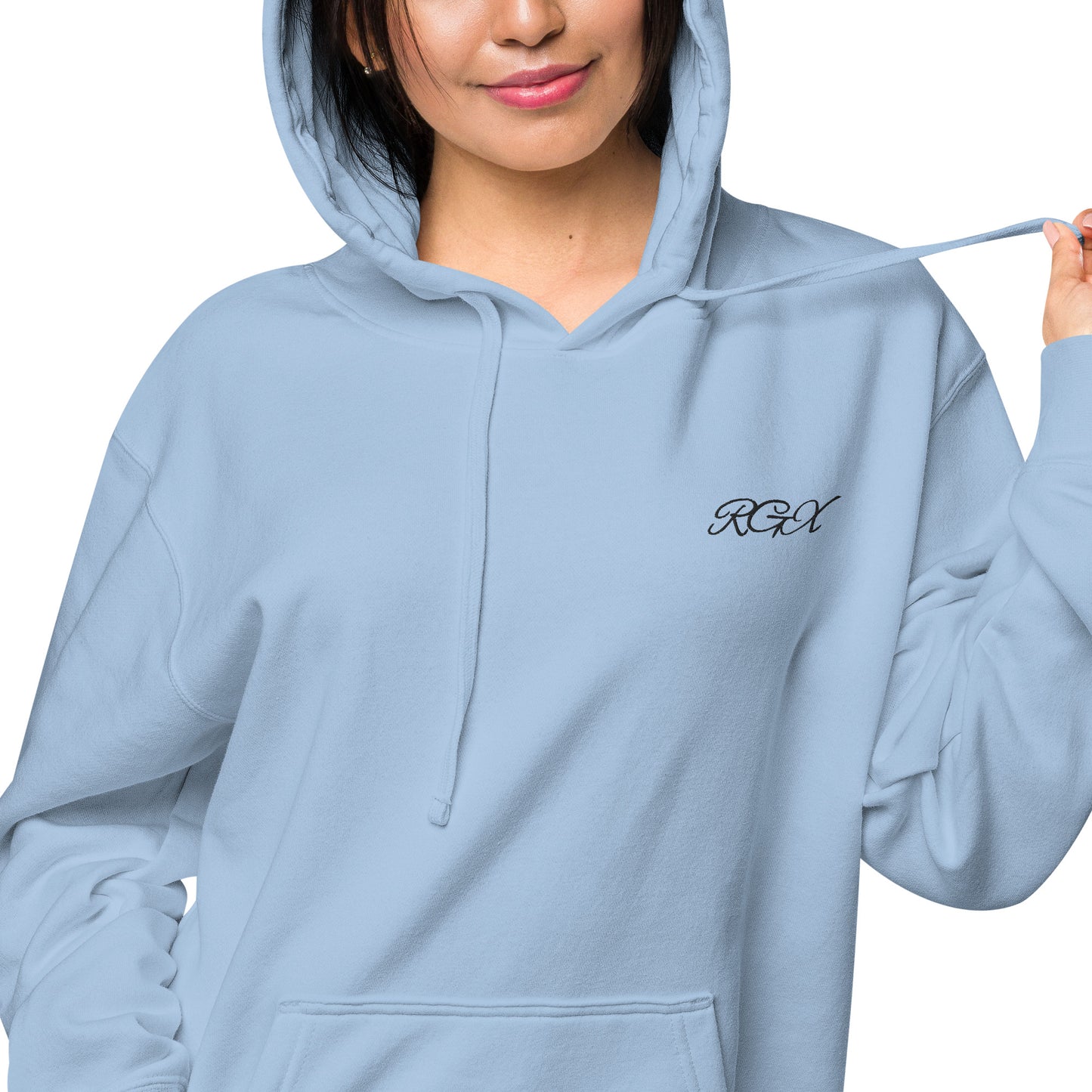 Black logo pigment-dyed hoodie