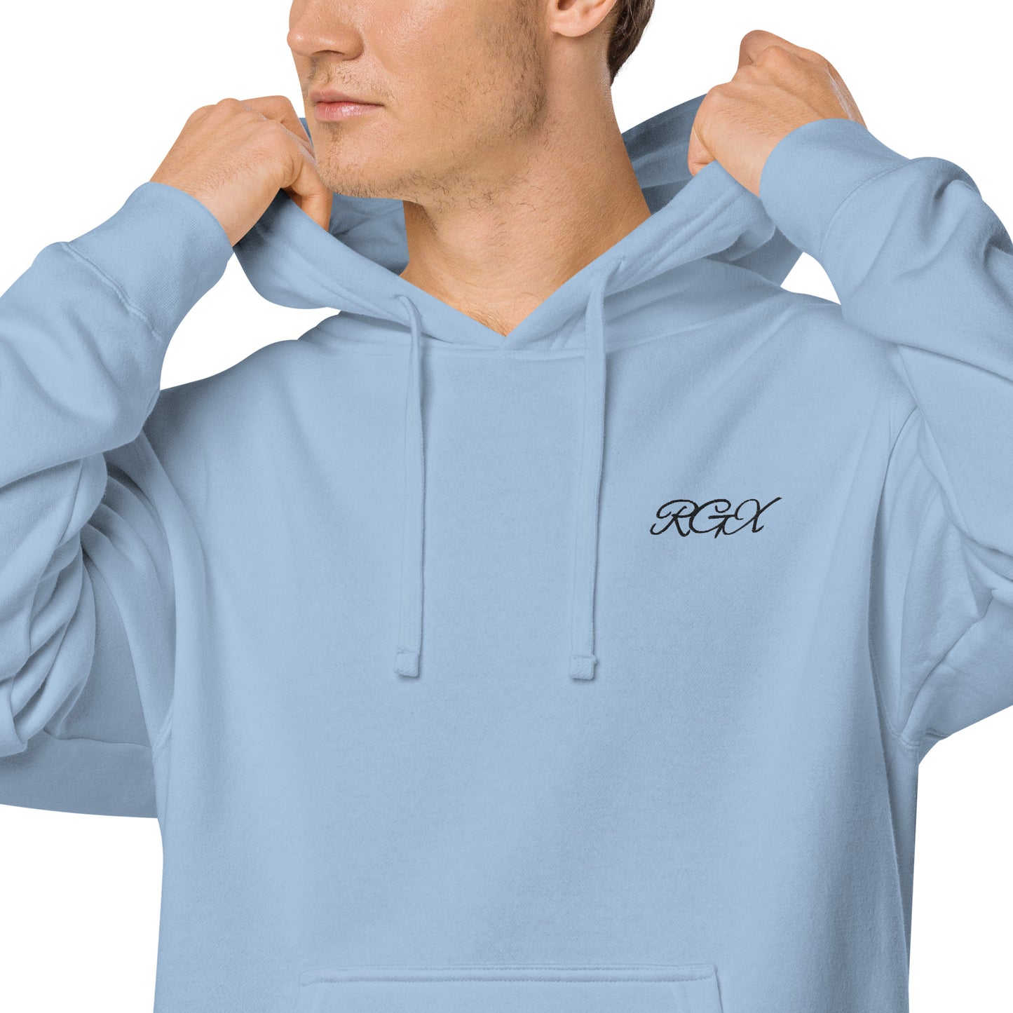 Black logo pigment-dyed hoodie
