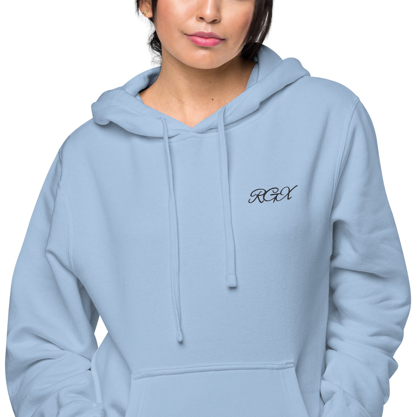 Black logo pigment-dyed hoodie
