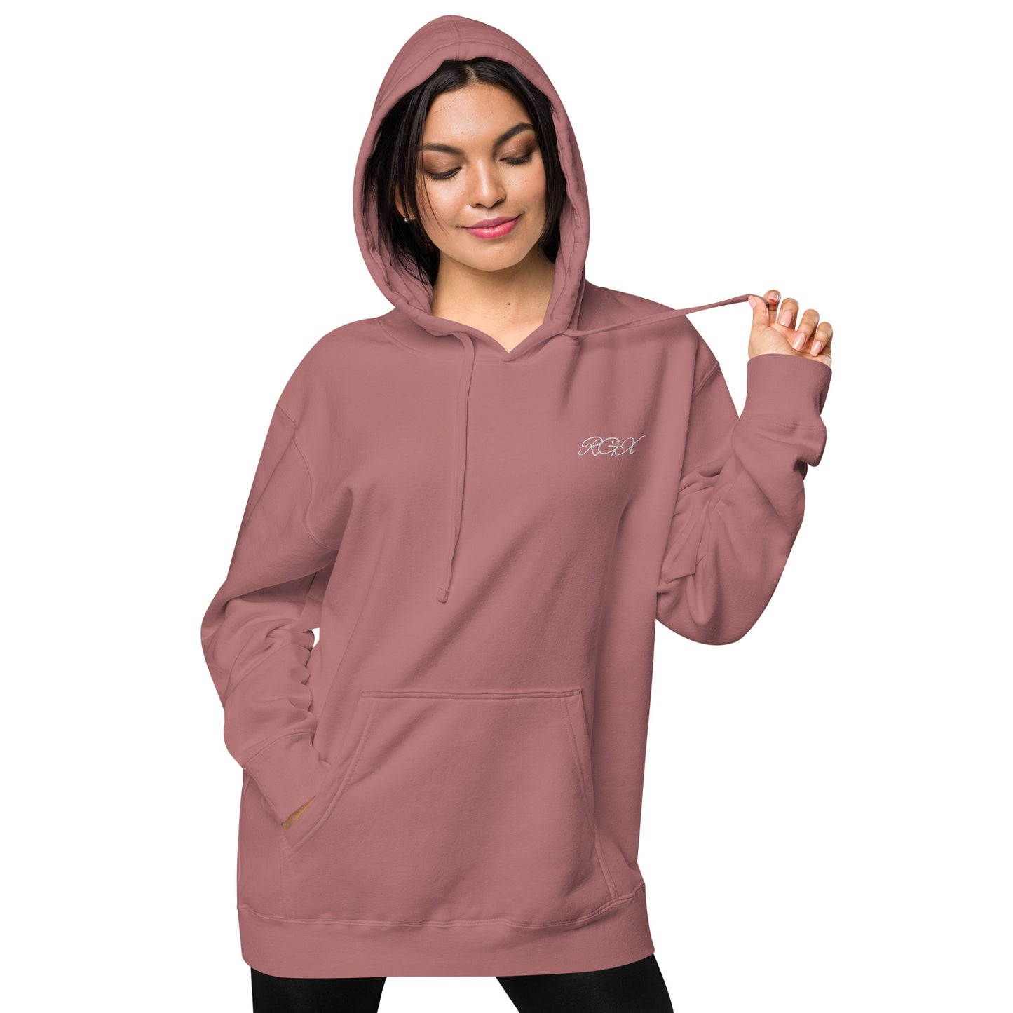 White logo pigment-dyed hoodie