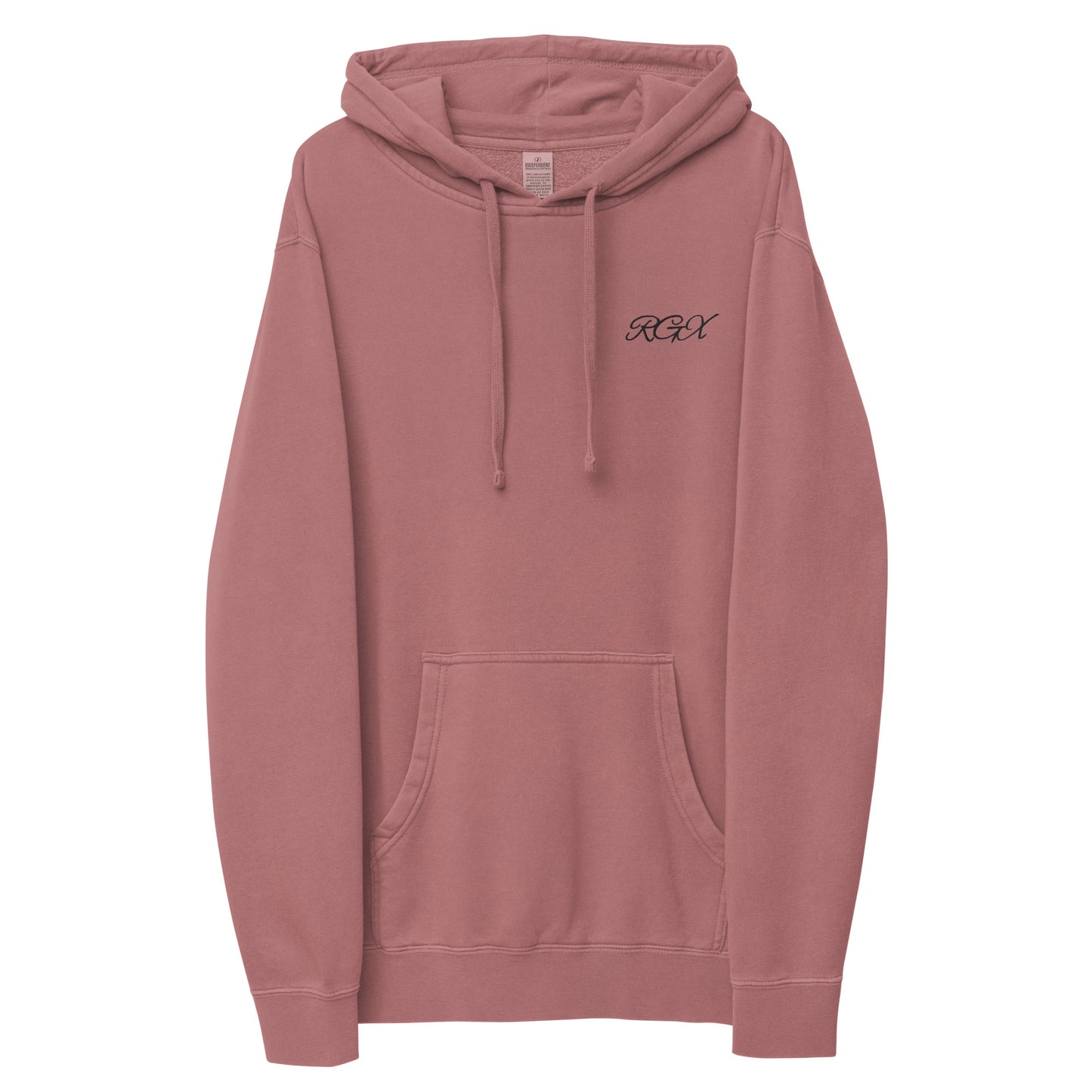 Black logo pigment-dyed hoodie