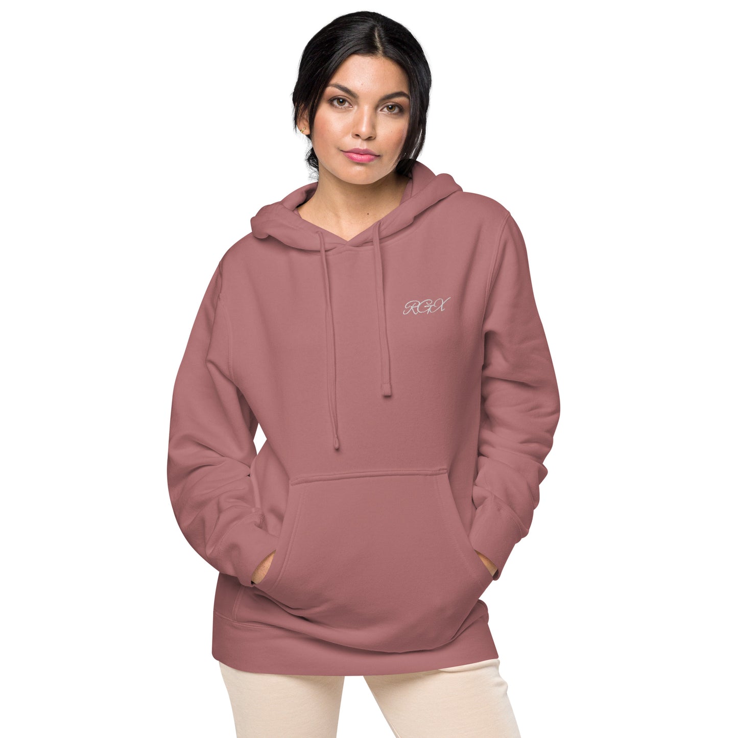 White logo pigment-dyed hoodie