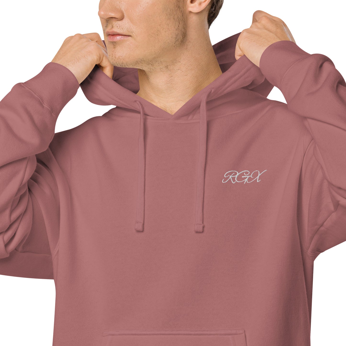 White logo pigment-dyed hoodie