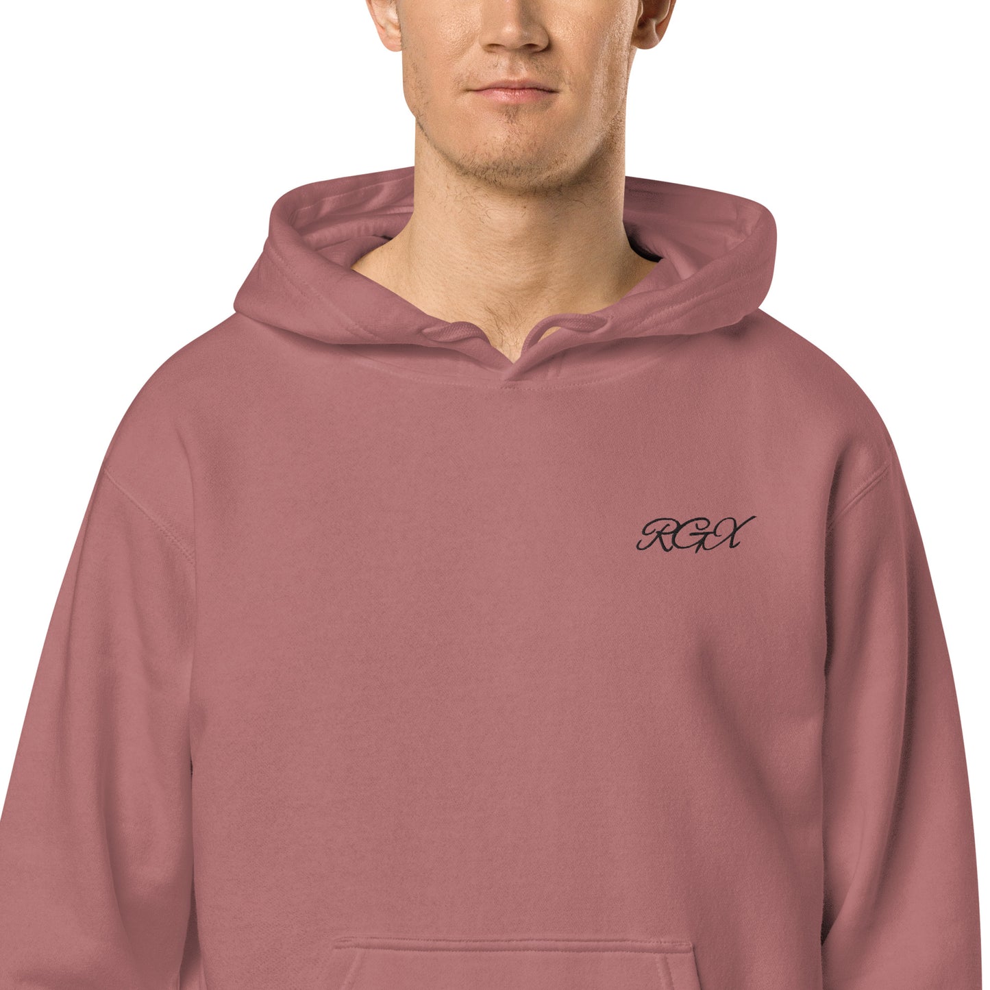 Black logo pigment-dyed hoodie