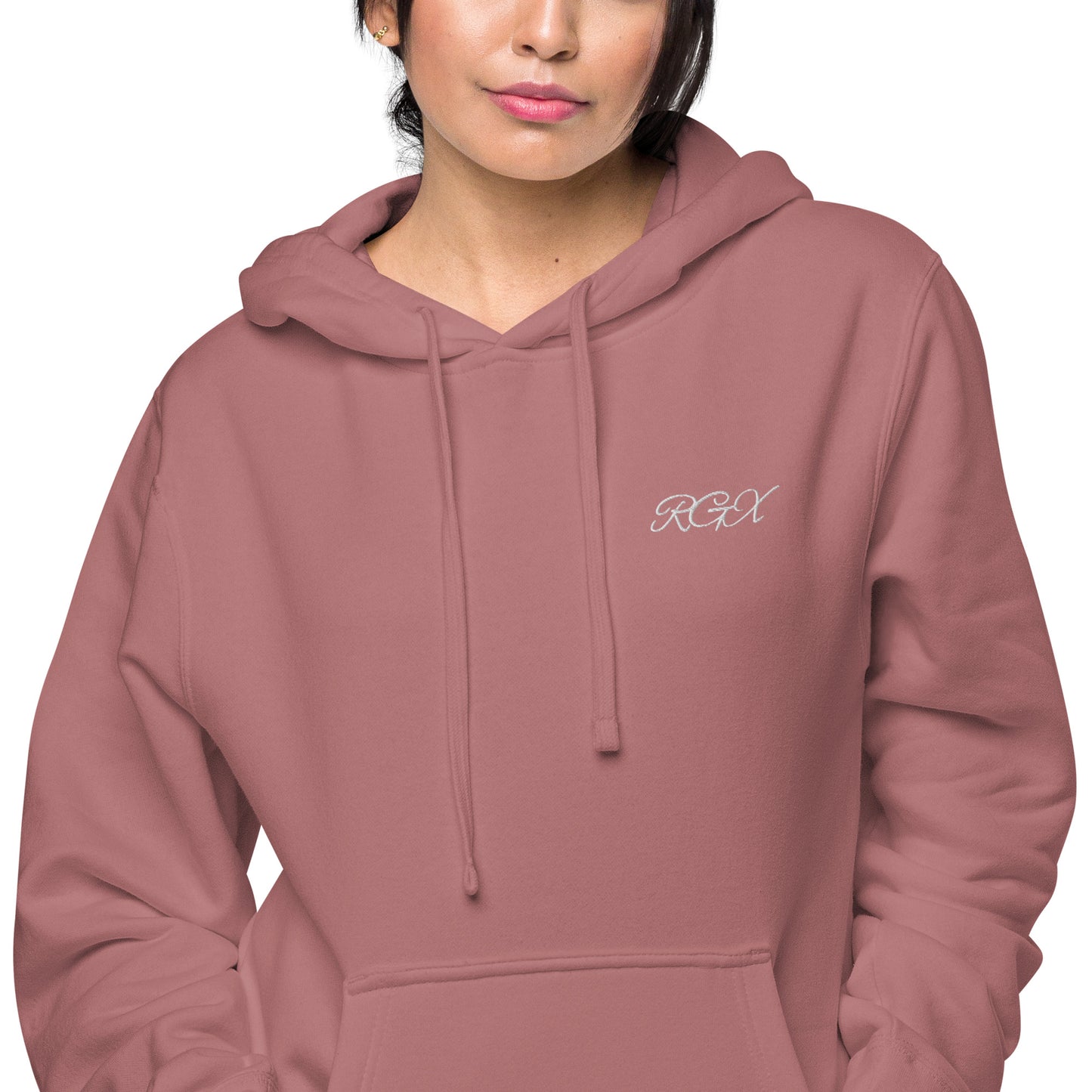 White logo pigment-dyed hoodie