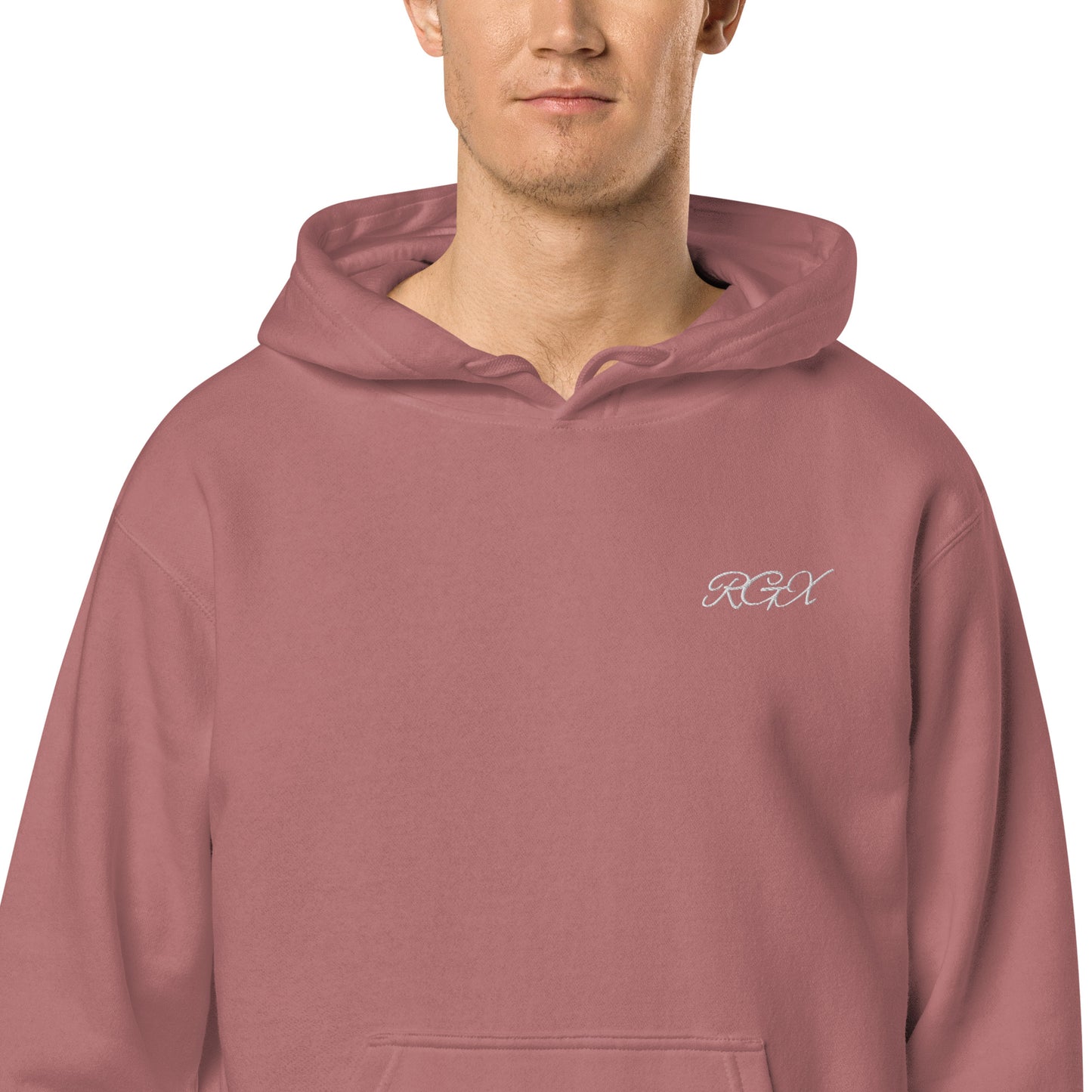 White logo pigment-dyed hoodie