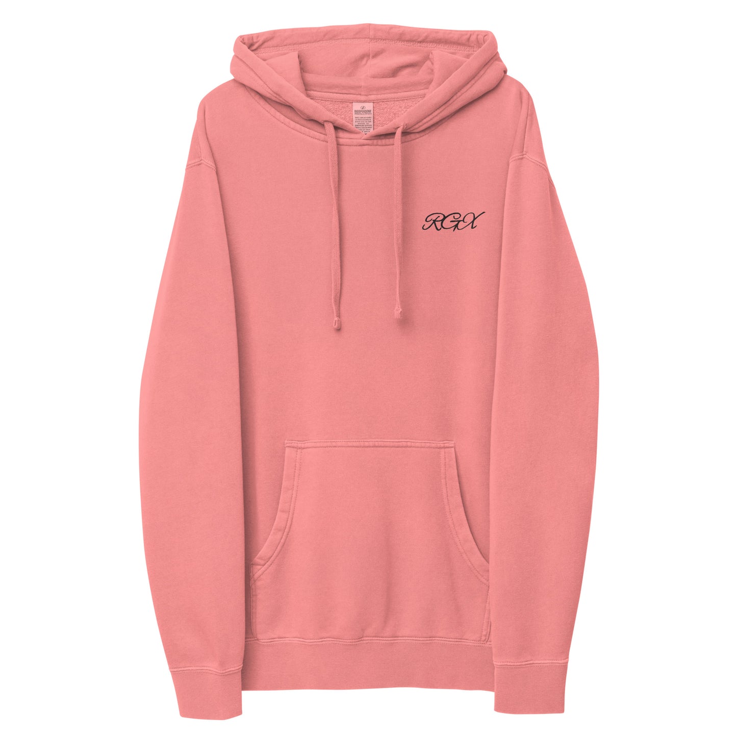 Black logo pigment-dyed hoodie