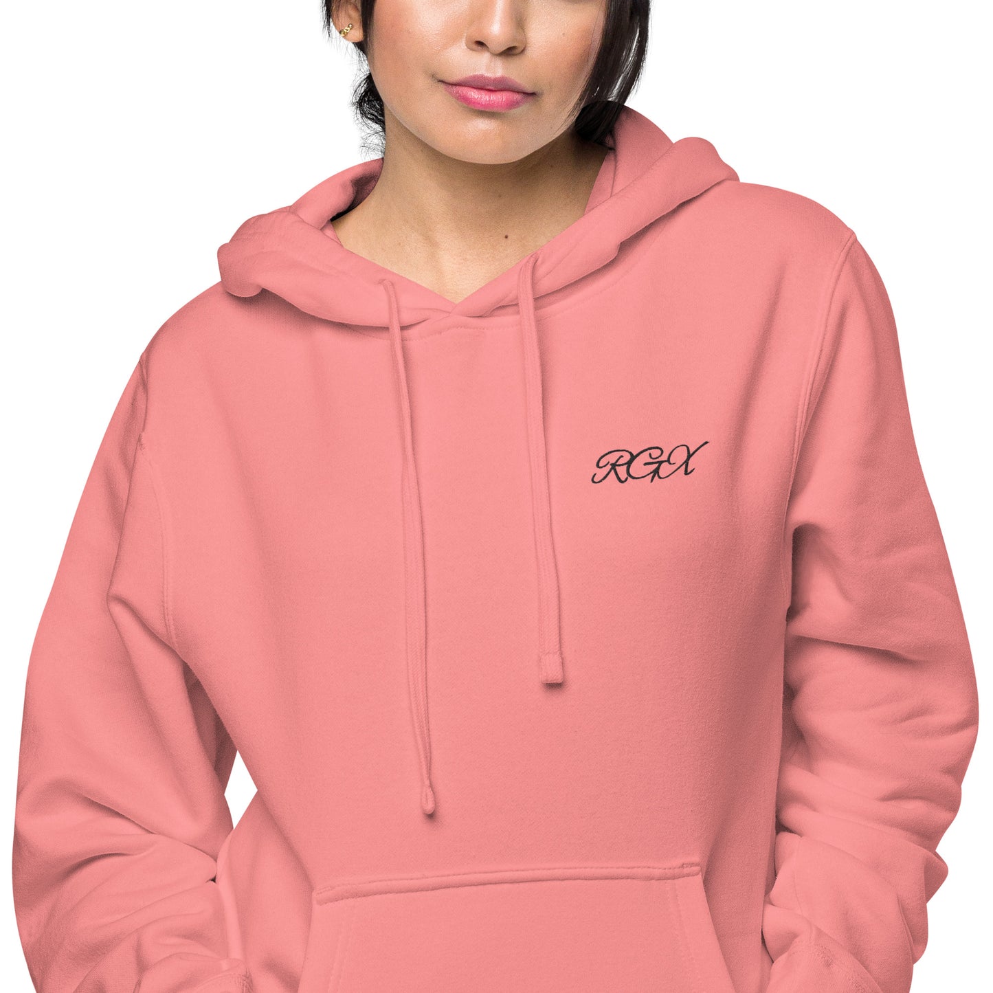 Black logo pigment-dyed hoodie