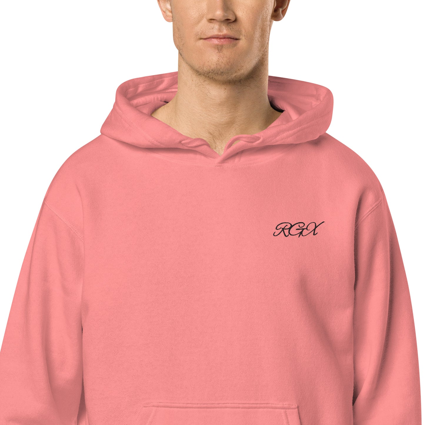 Black logo pigment-dyed hoodie
