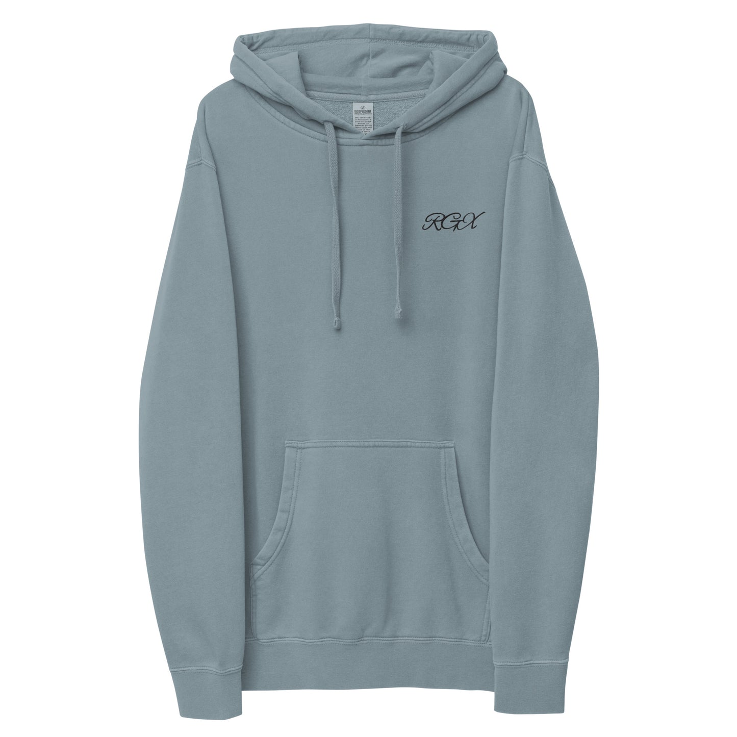 Black logo pigment-dyed hoodie