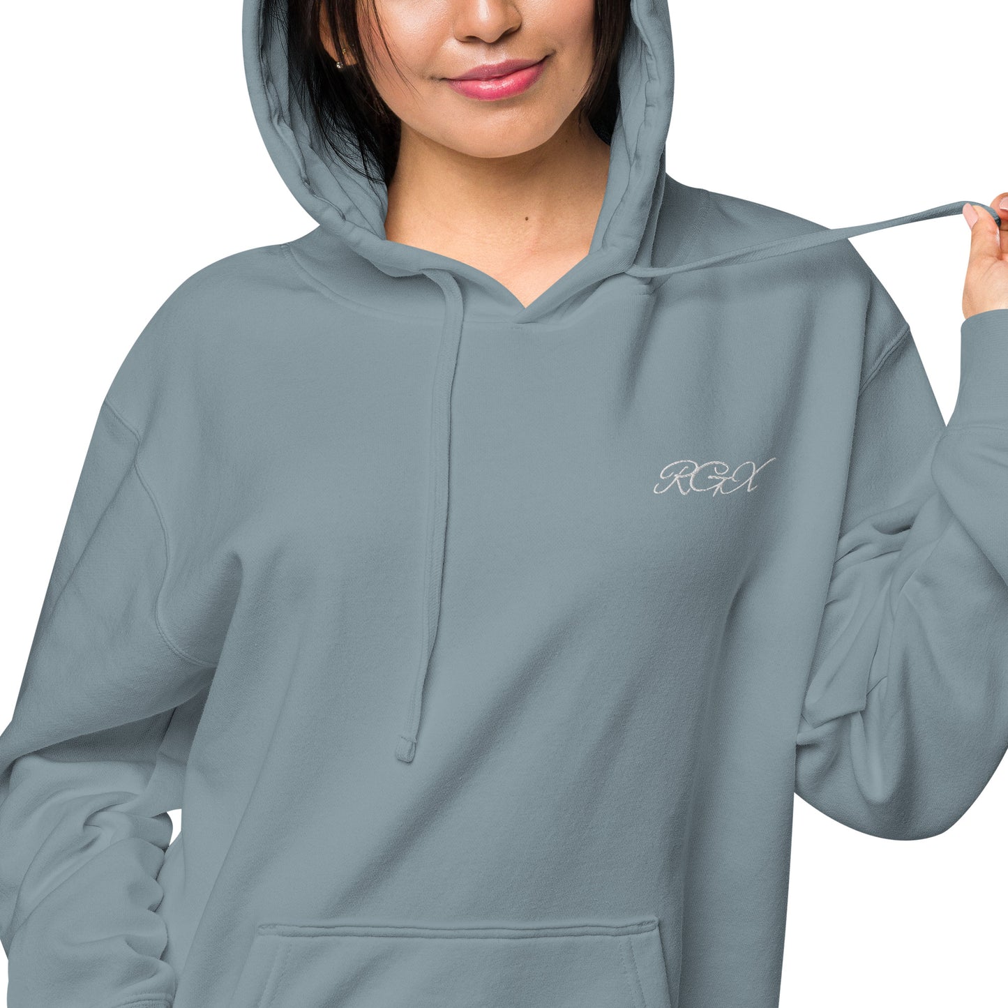 White logo pigment-dyed hoodie