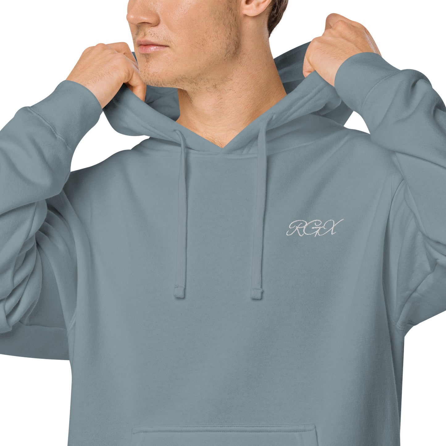 White logo pigment-dyed hoodie