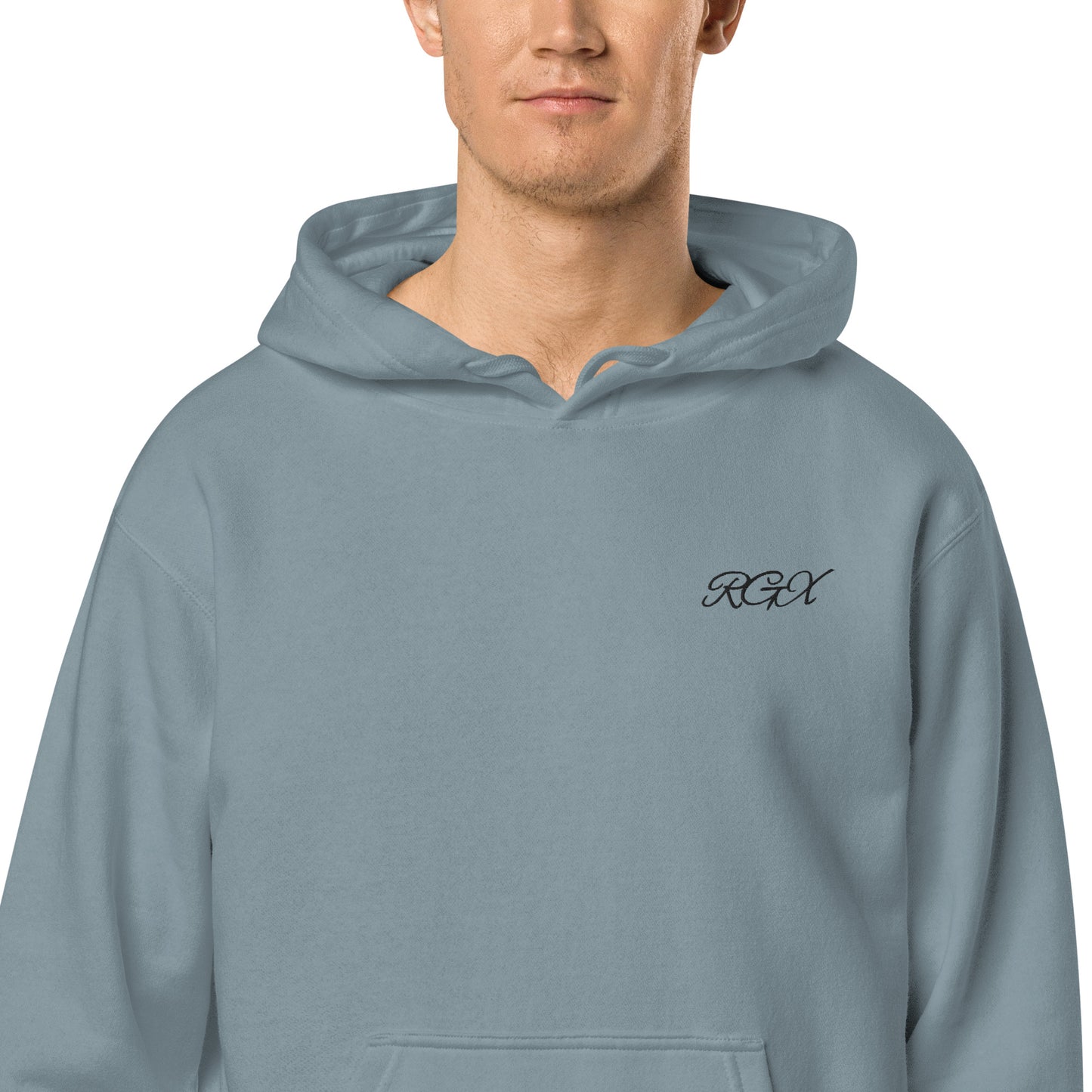 Black logo pigment-dyed hoodie