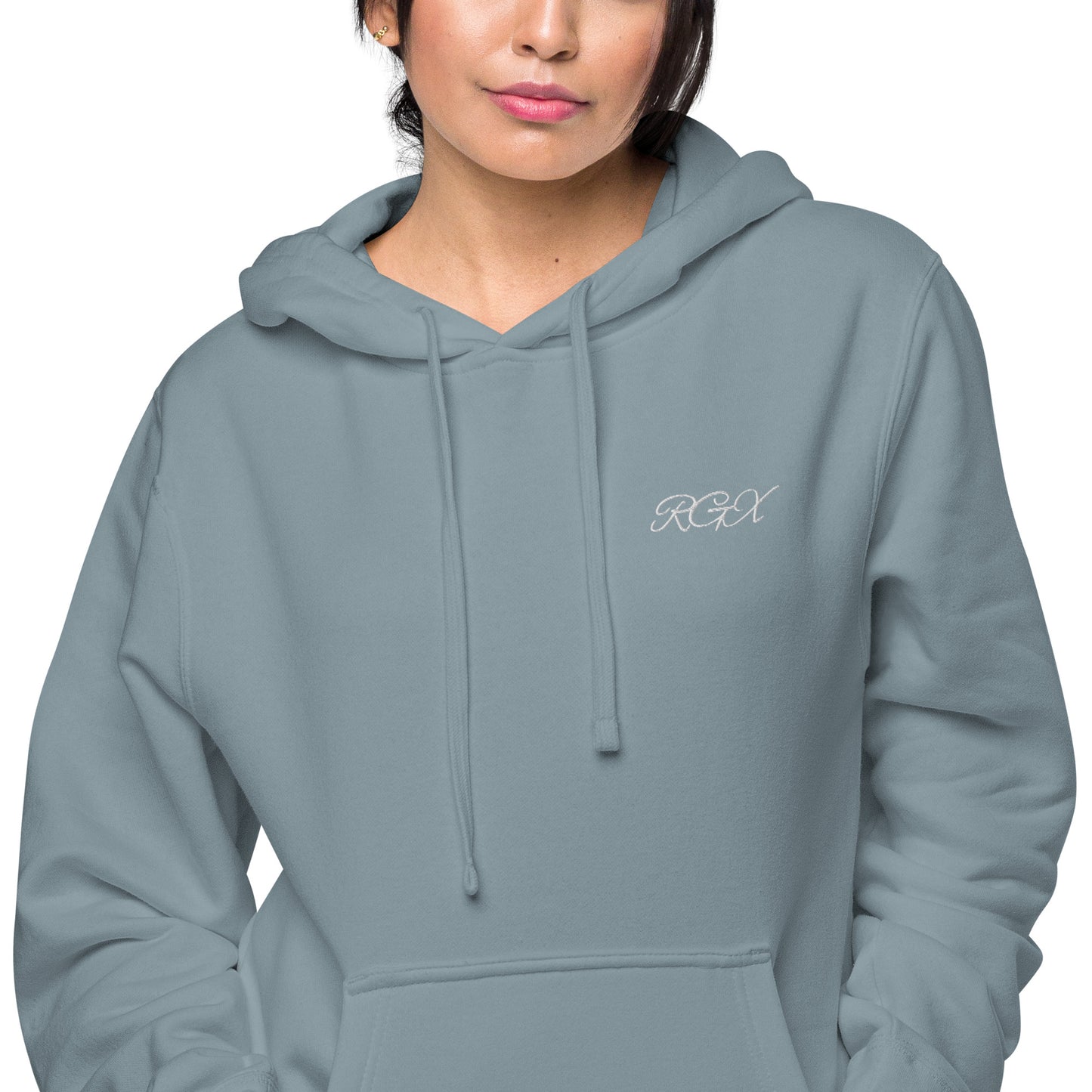 White logo pigment-dyed hoodie