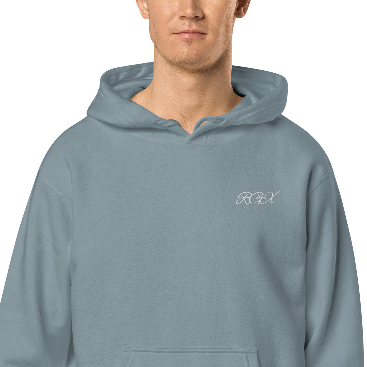 White logo pigment-dyed hoodie