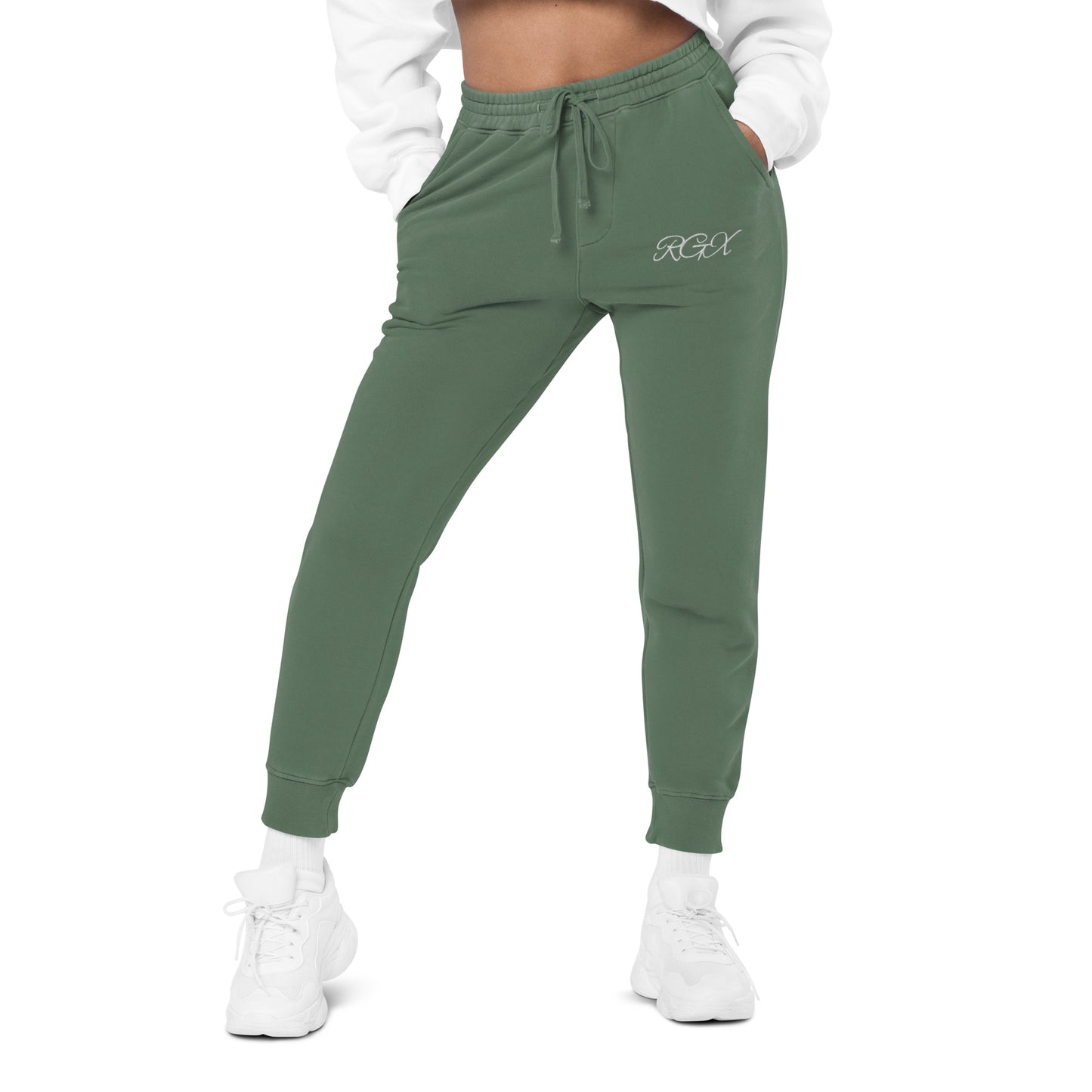 White logo pigment-dyed sweatpants