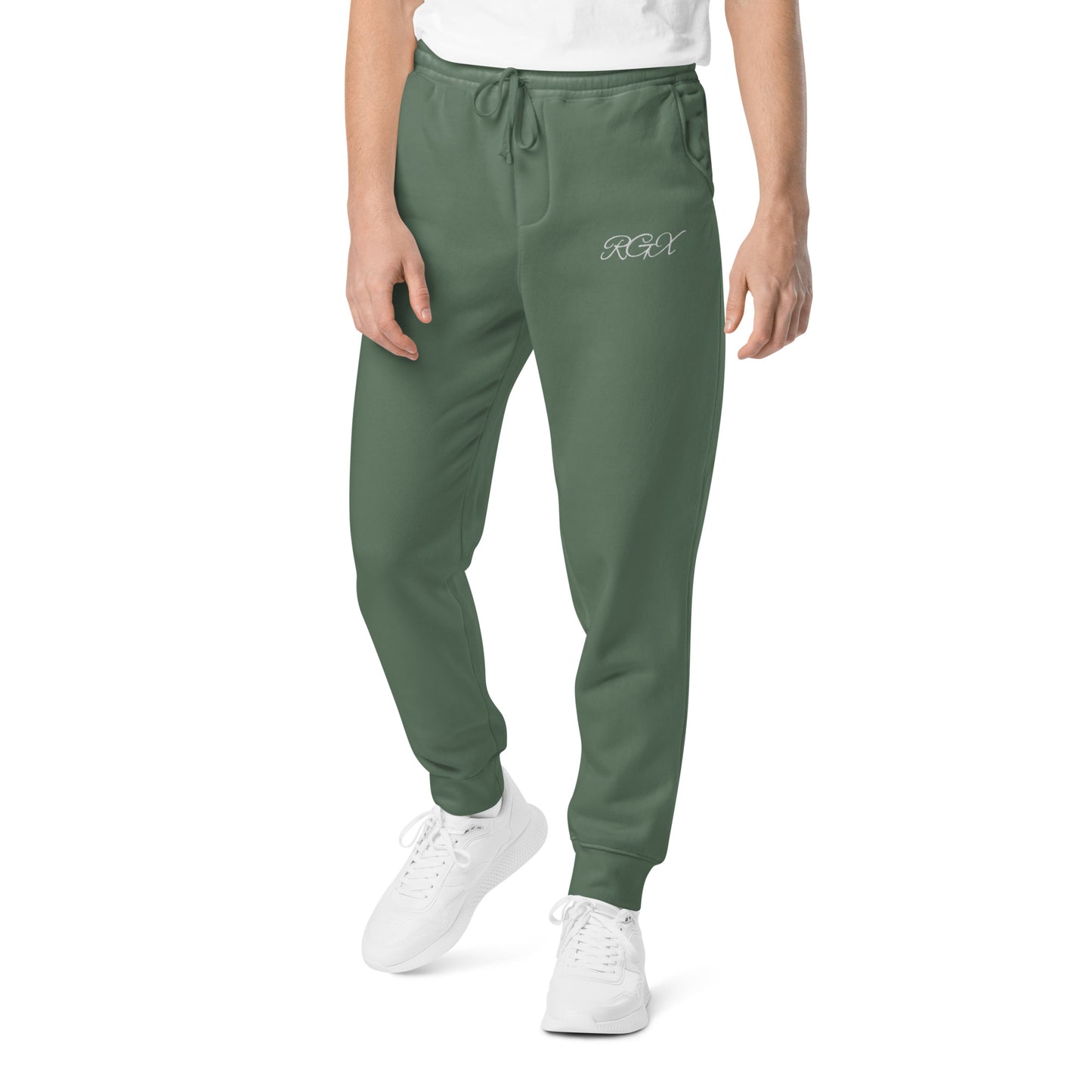 White logo pigment-dyed sweatpants