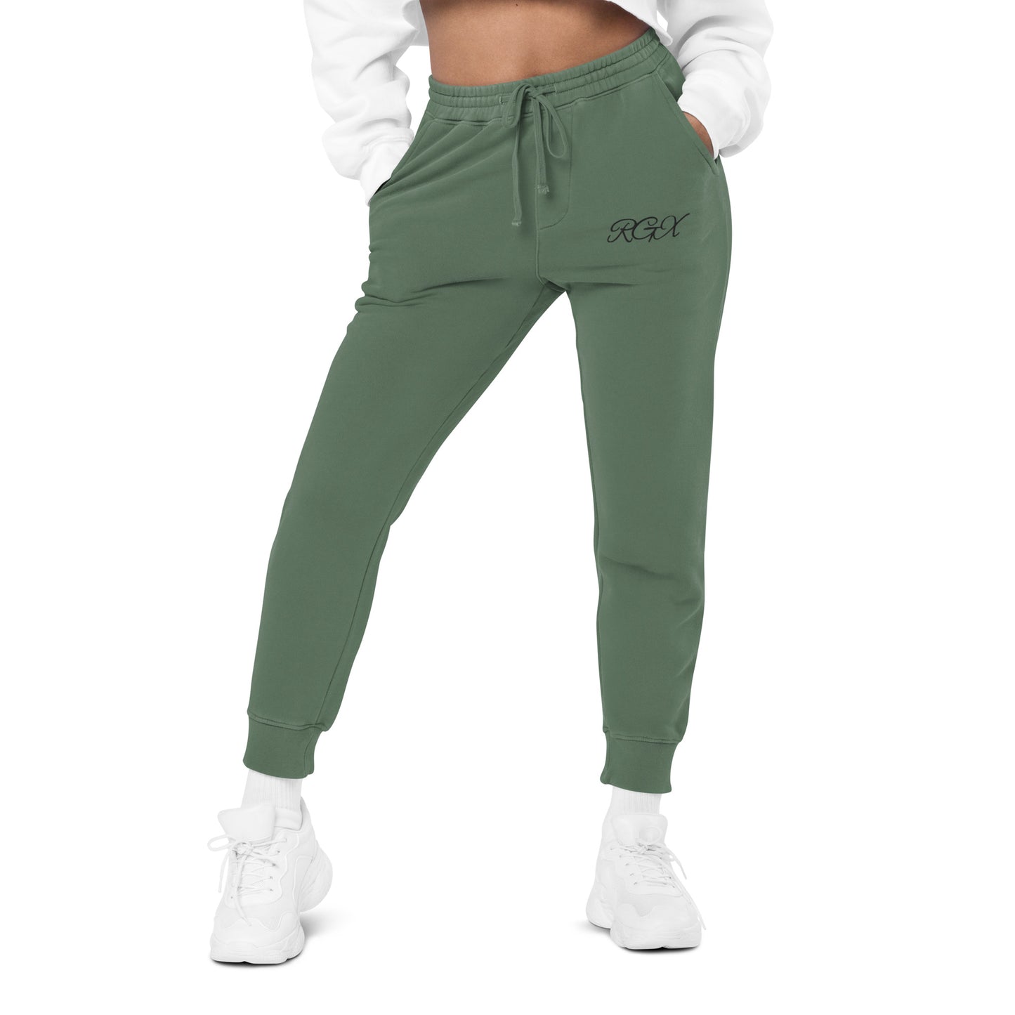 Black logo pigment-dyed sweatpants