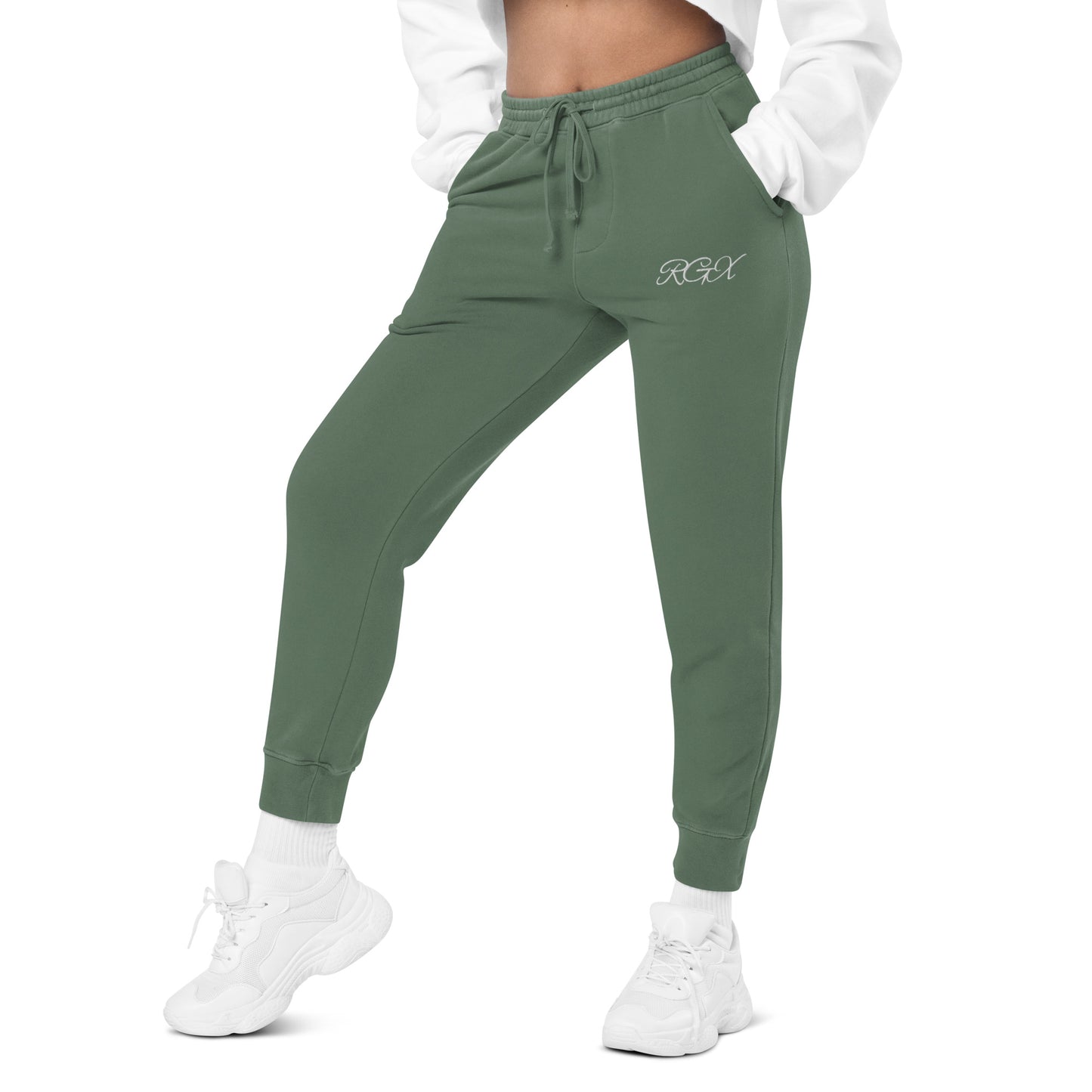 White logo pigment-dyed sweatpants