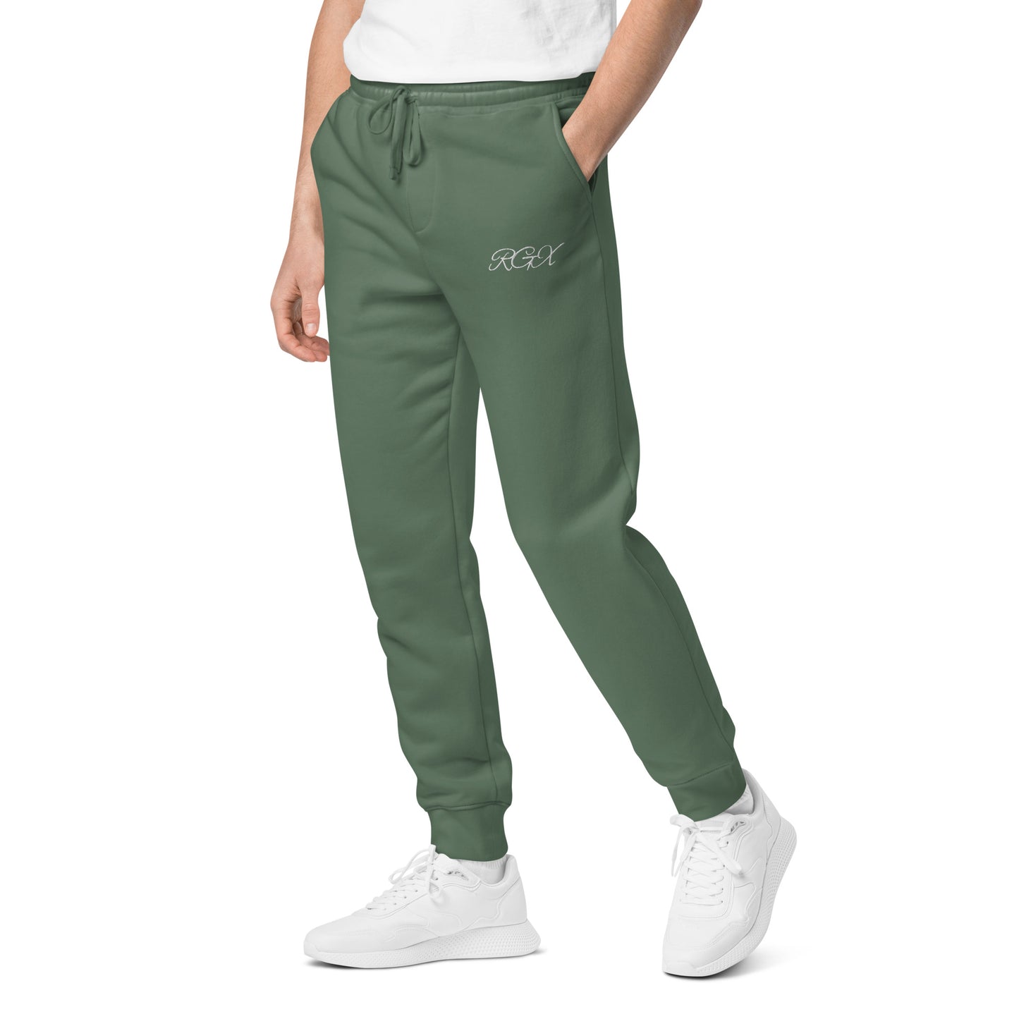 White logo pigment-dyed sweatpants