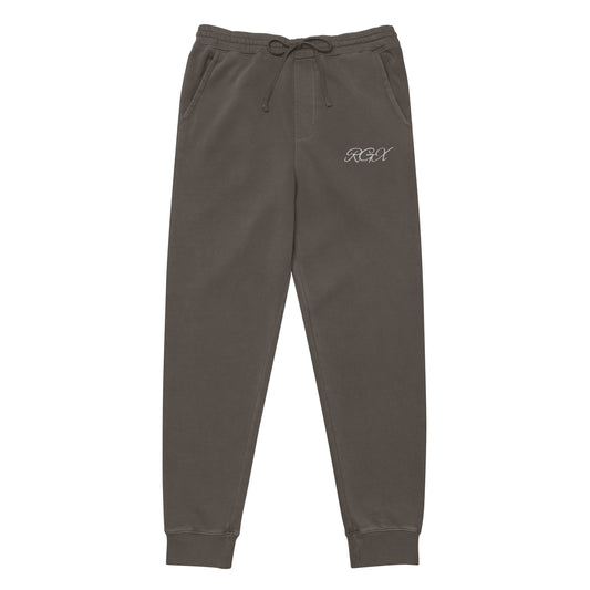 White logo pigment-dyed sweatpants