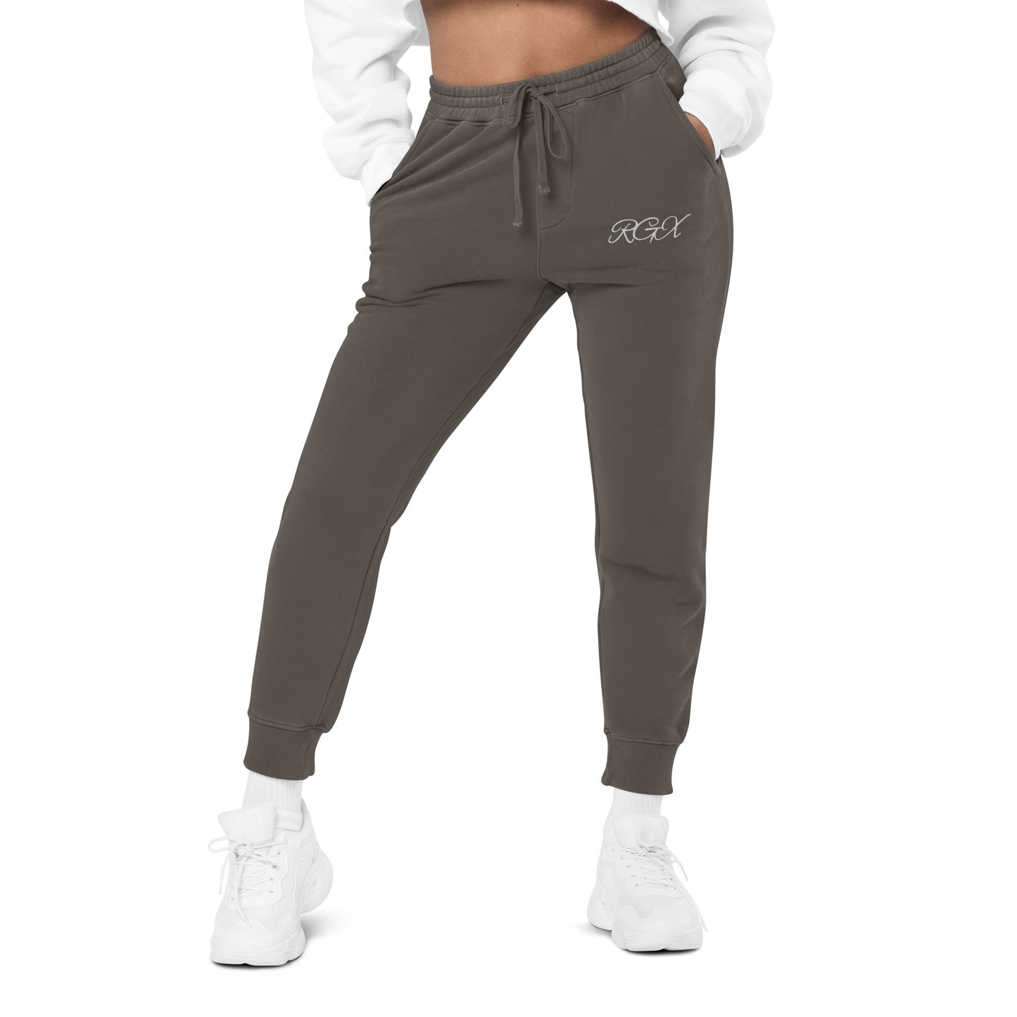 White logo pigment-dyed sweatpants