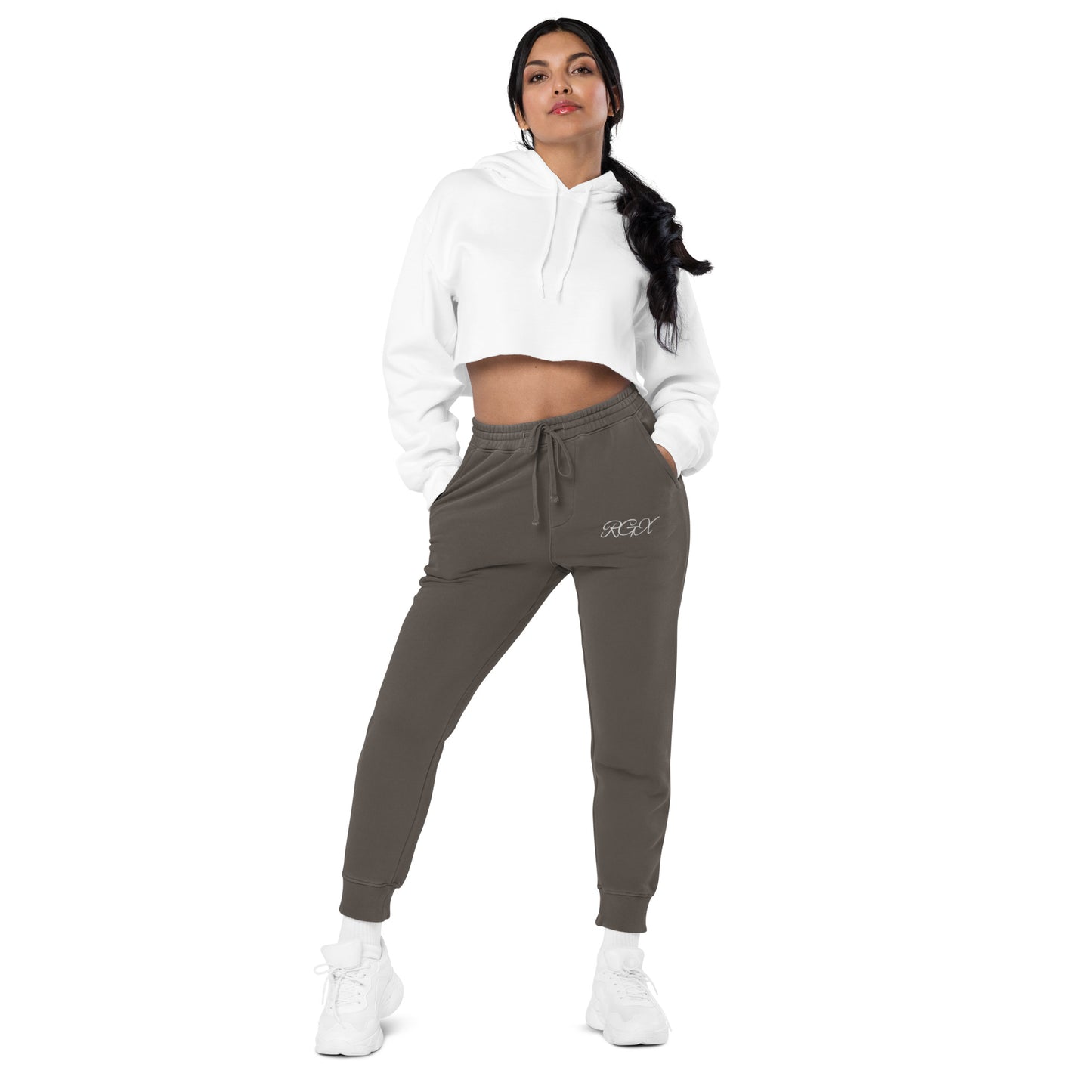 White logo pigment-dyed sweatpants