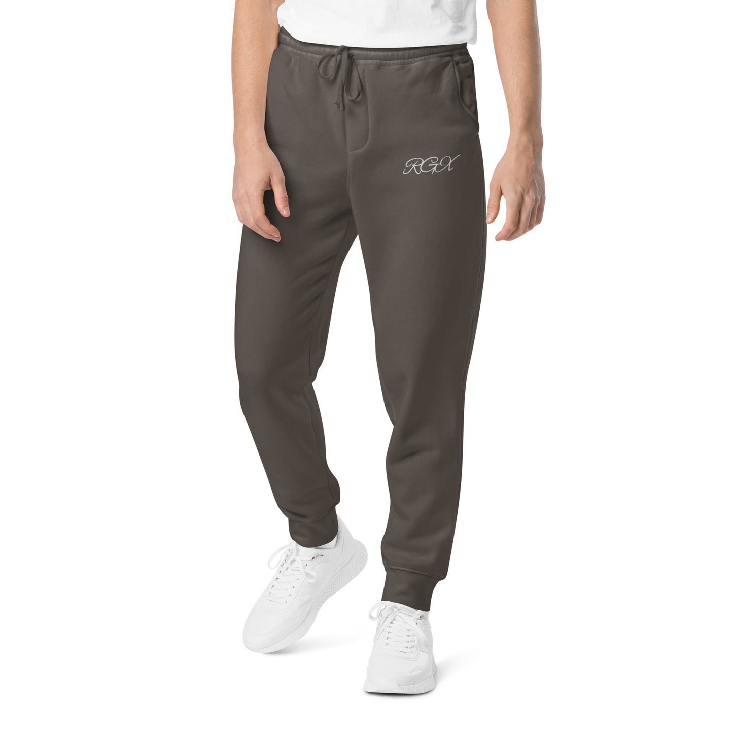 White logo pigment-dyed sweatpants