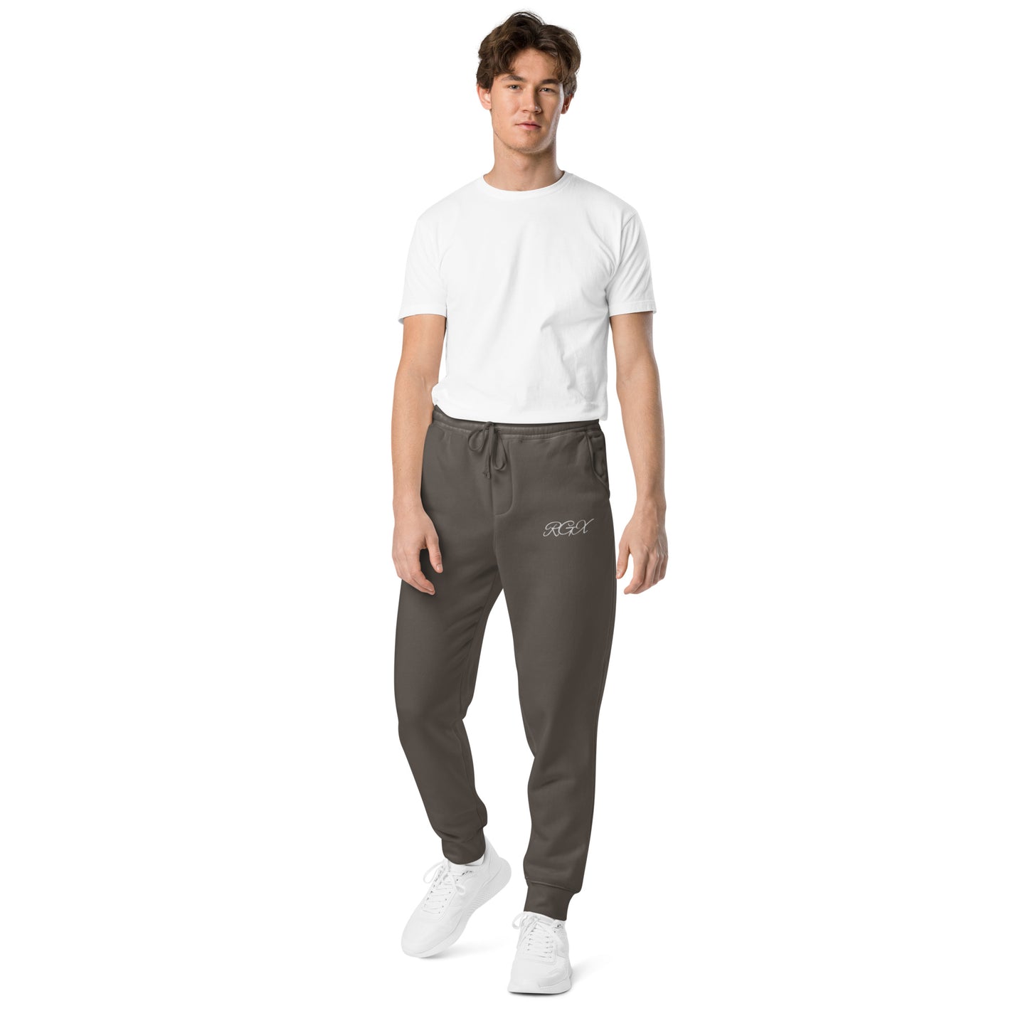 White logo pigment-dyed sweatpants