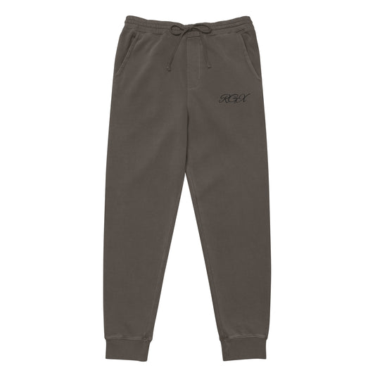 Black logo pigment-dyed sweatpants